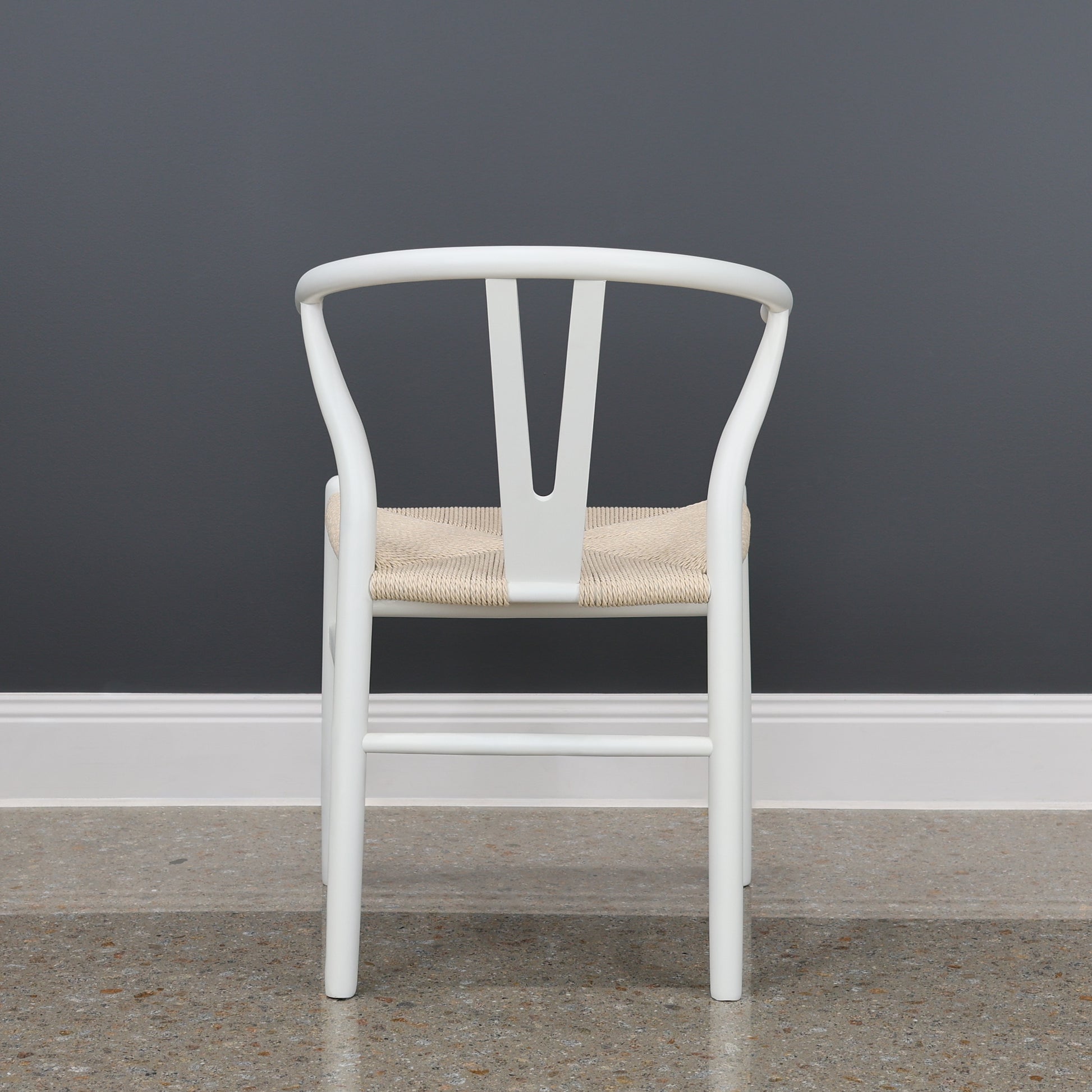Wishbone Dining Chair - White w/ Natural Seat
