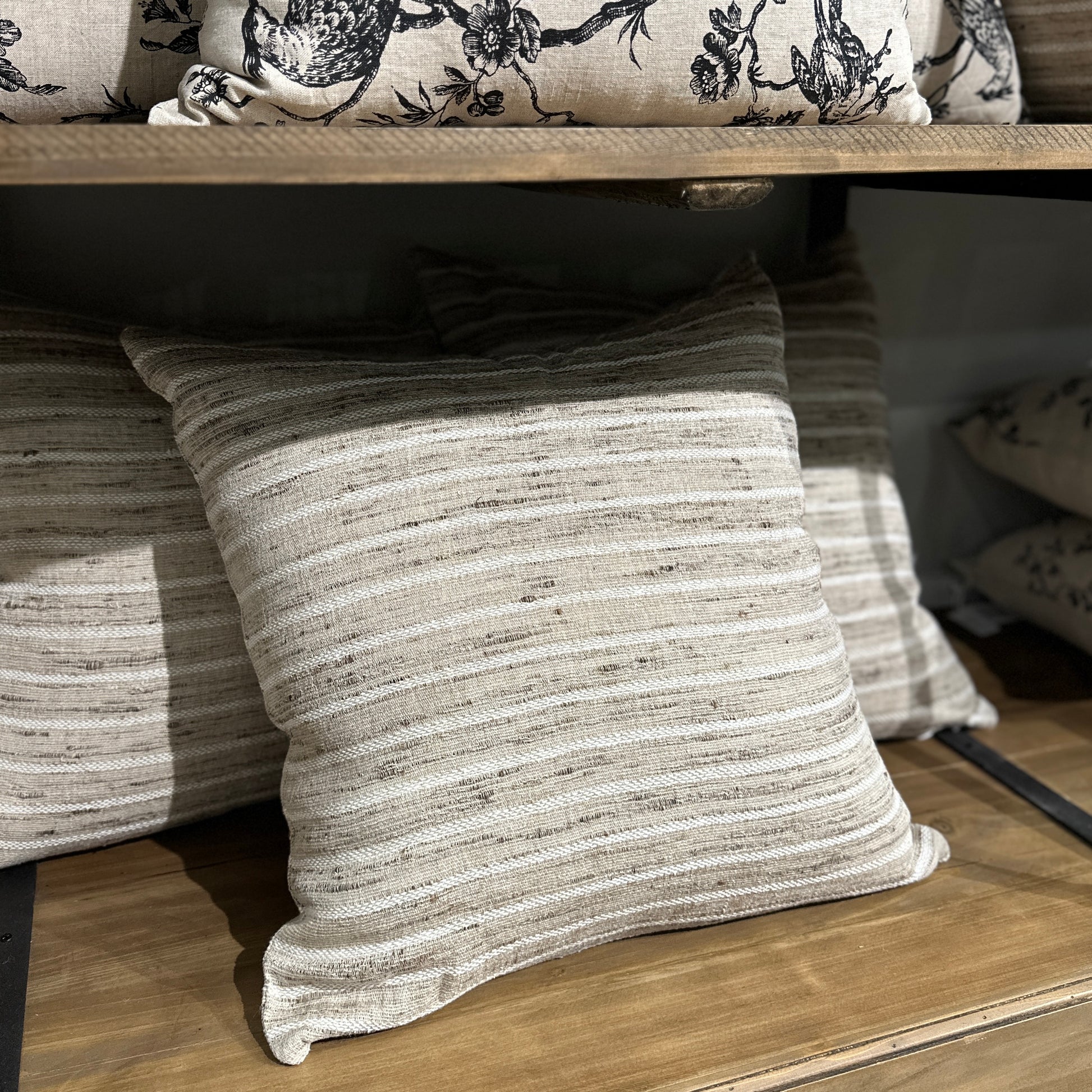 Hutt Cushion 55x55cm - Taupe & Black