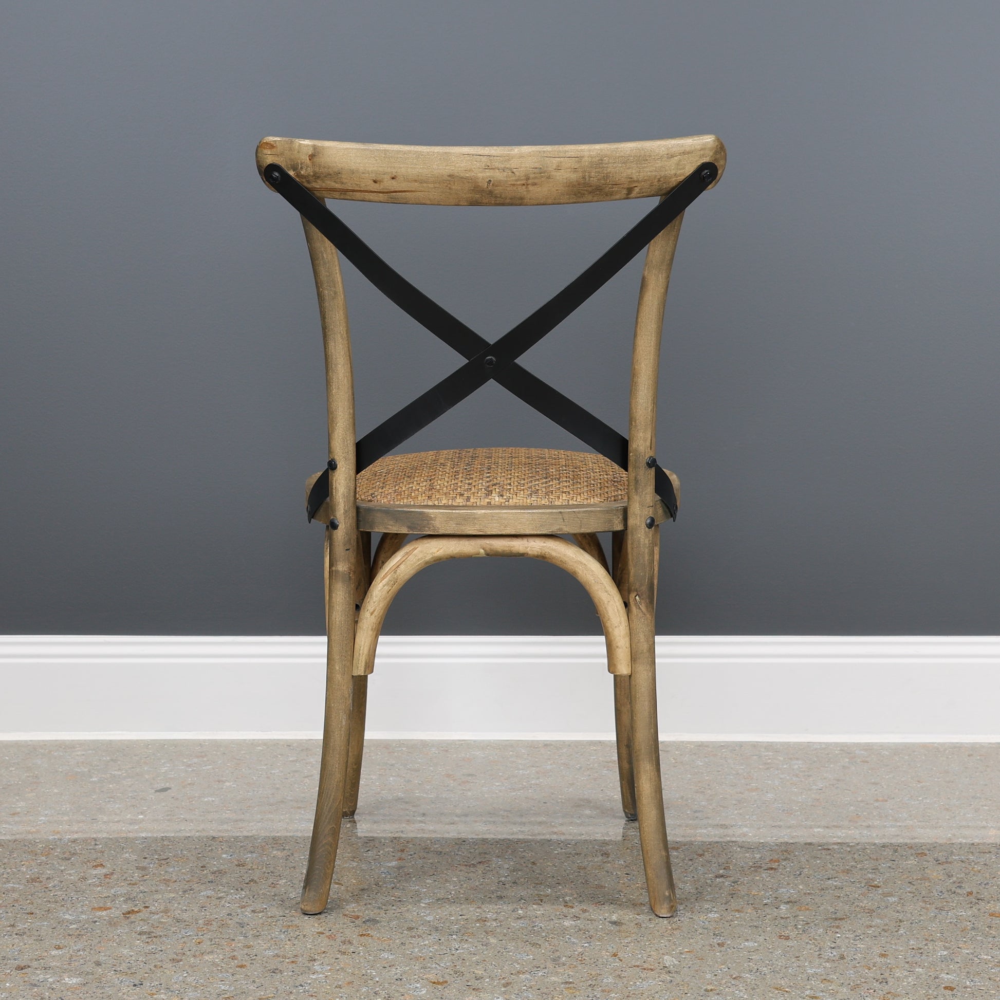 Cross Chair w/ Rattan Seat - Natural