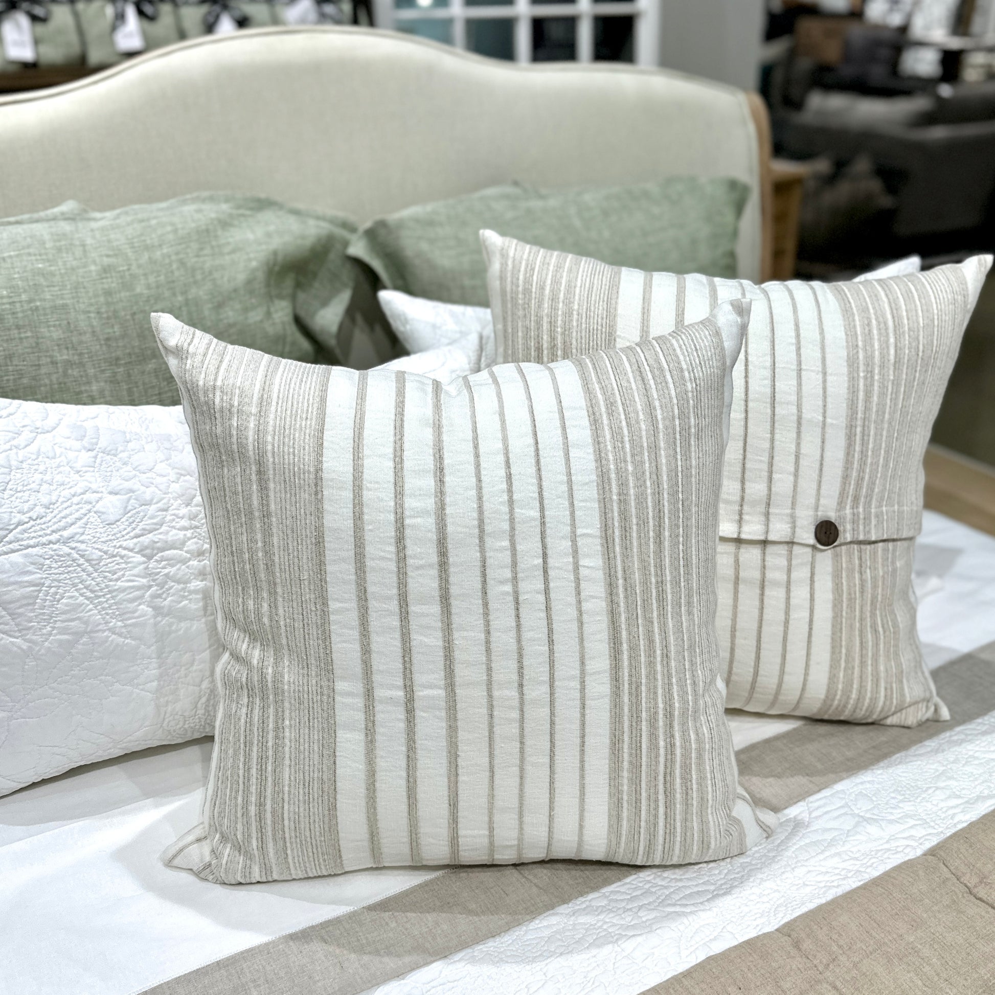 Willow Cushion 55x55cm - Ivory & Natural