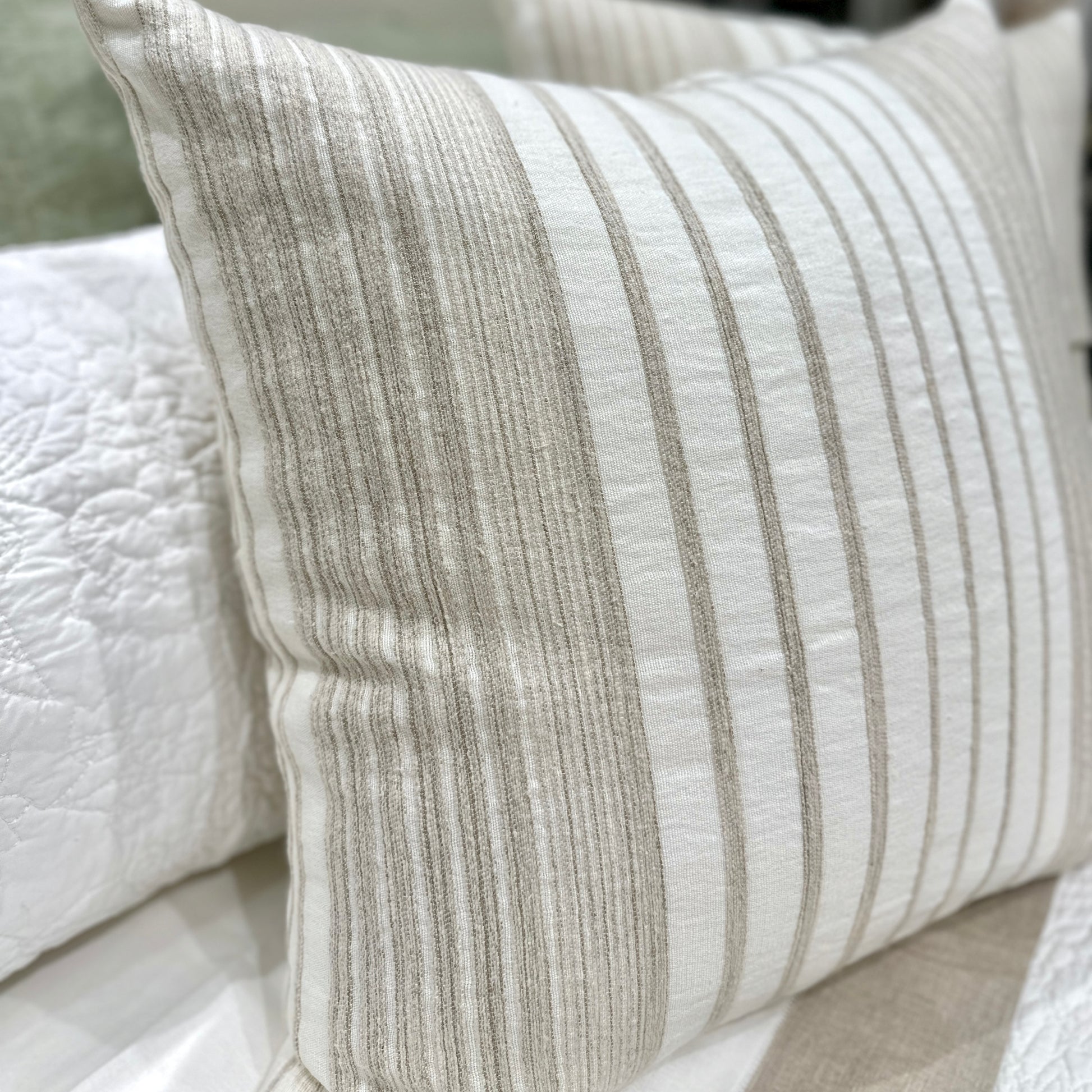 Willow Cushion 55x55cm - Ivory & Natural