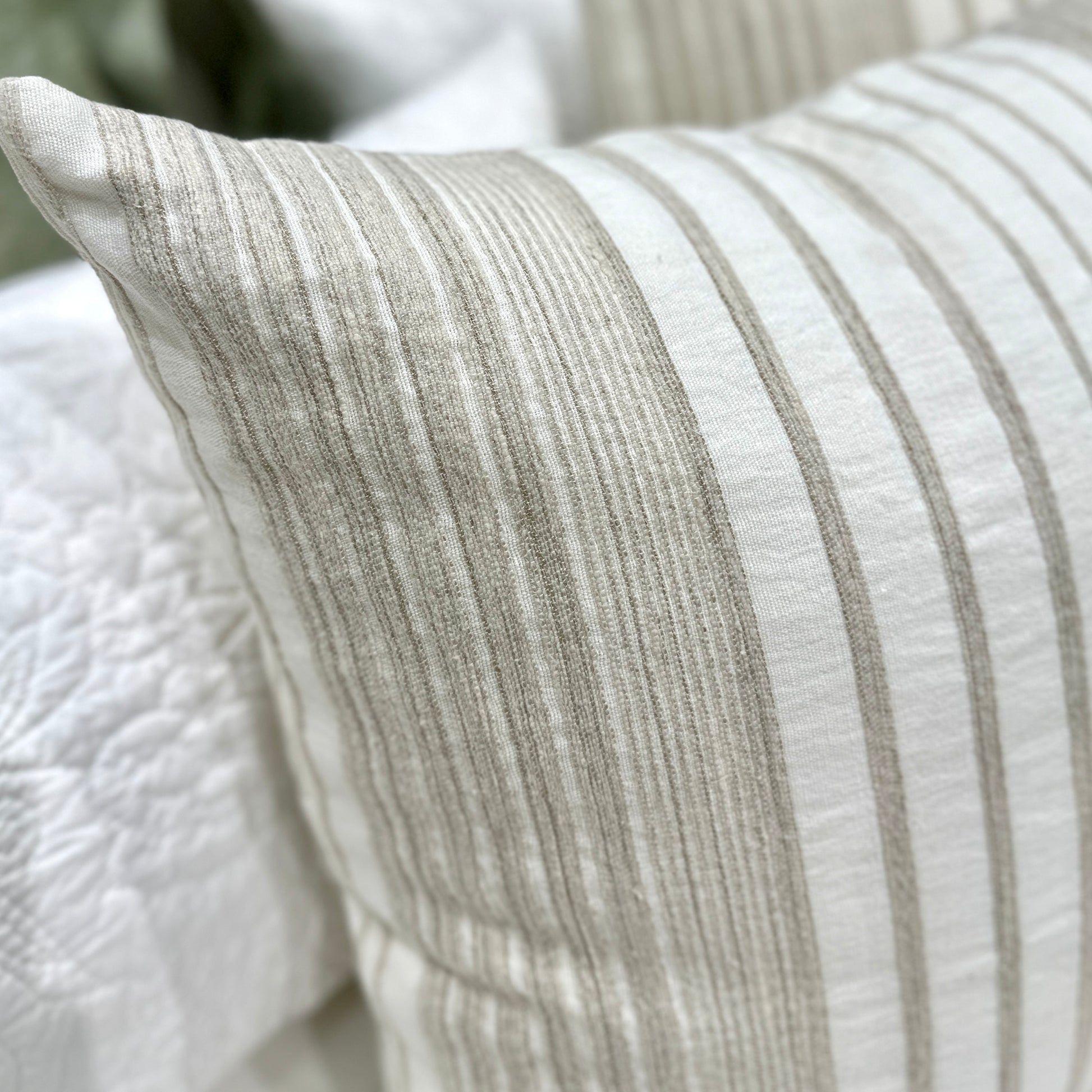 Willow Cushion 55x55cm - Ivory & Natural