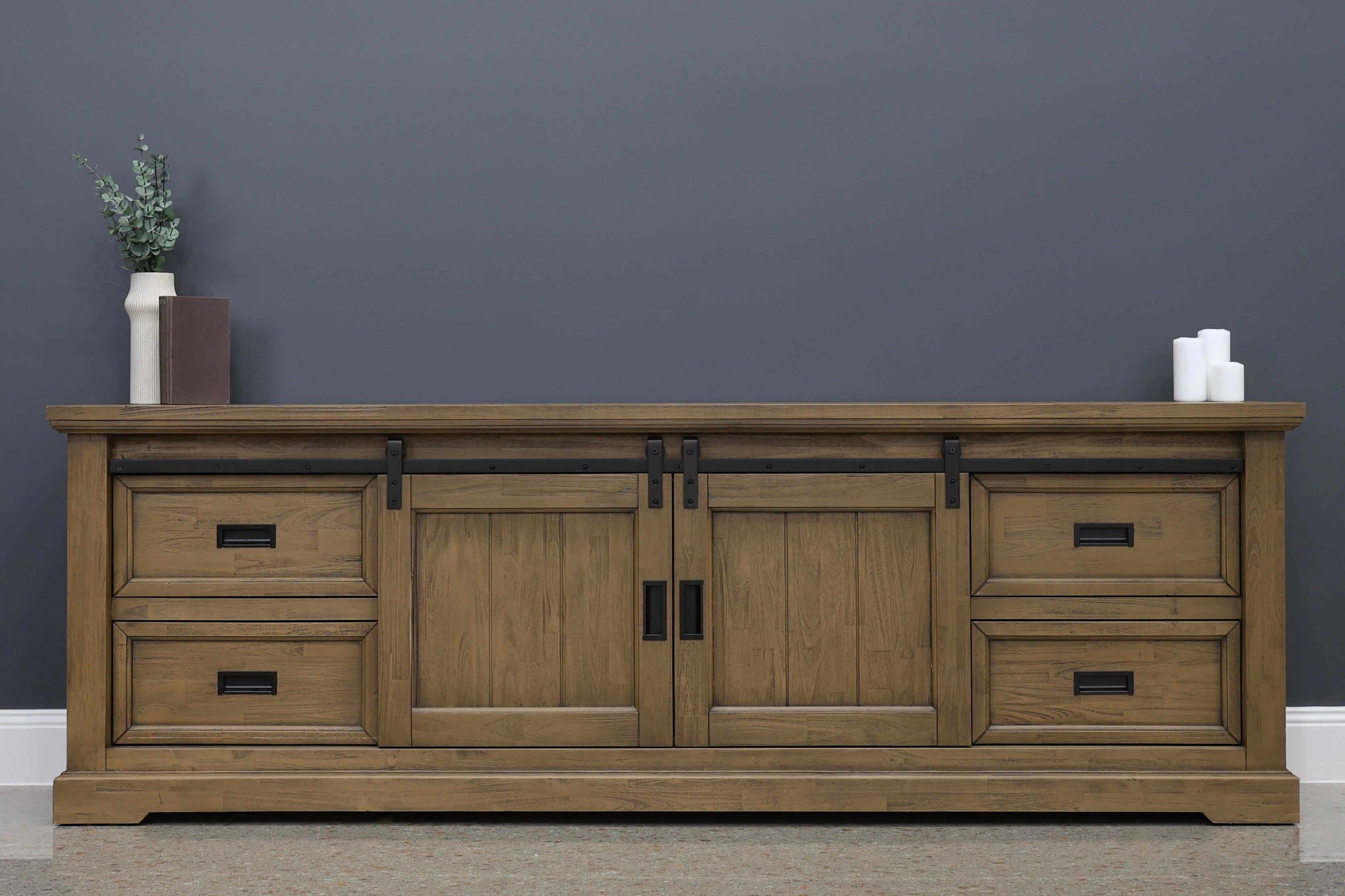 Macedon Large Tv Unit 2 Sliding Doors 4 Drawers