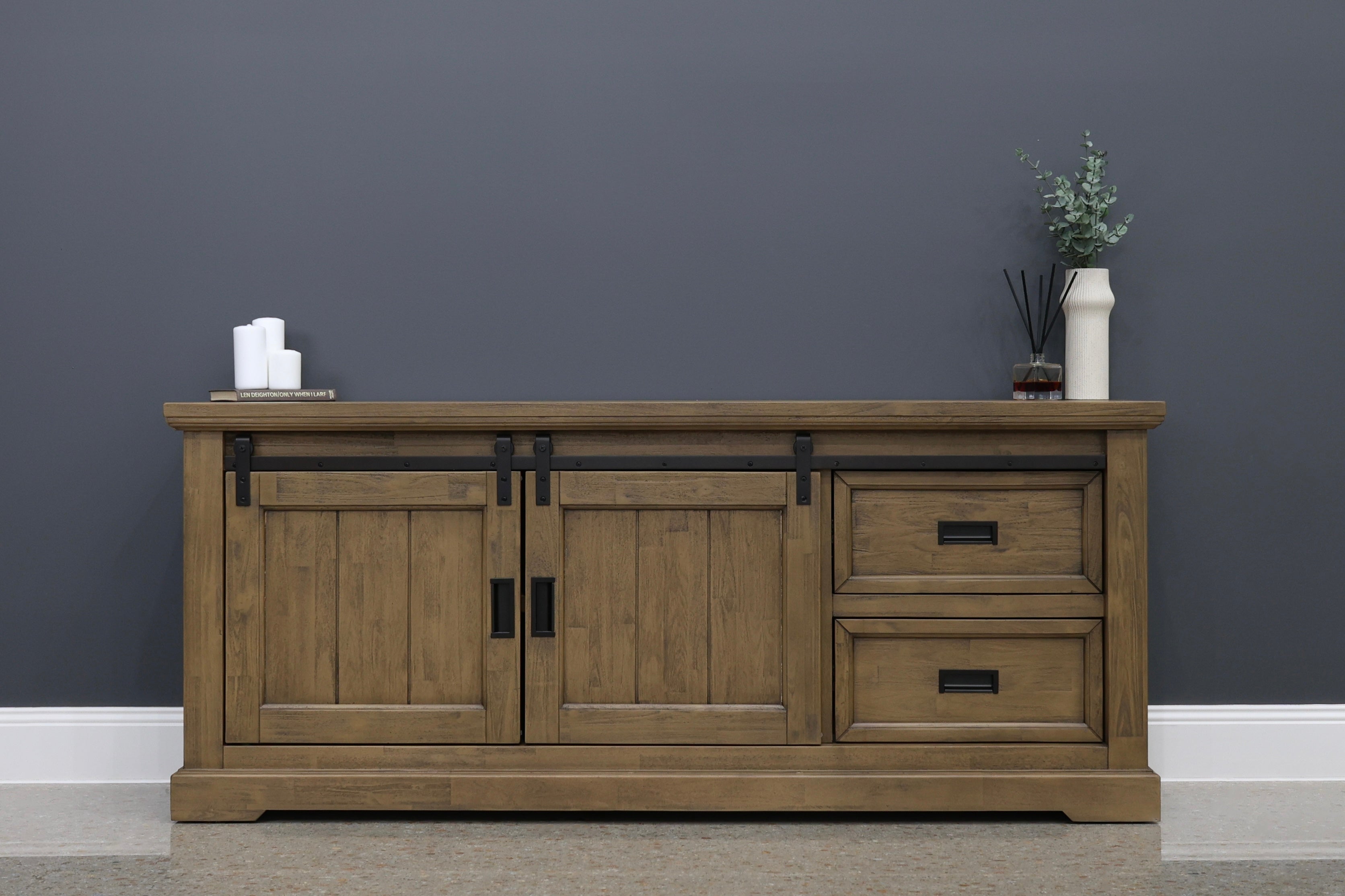 Macedon Small Tv Unit 2 Drawers 2 Sliding Door