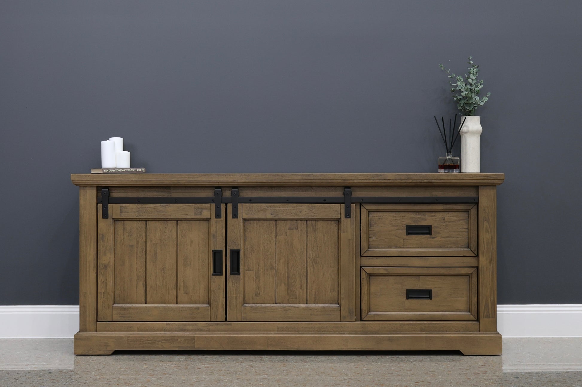 Macedon Small Tv Unit 2 Drawers 2 Sliding Door