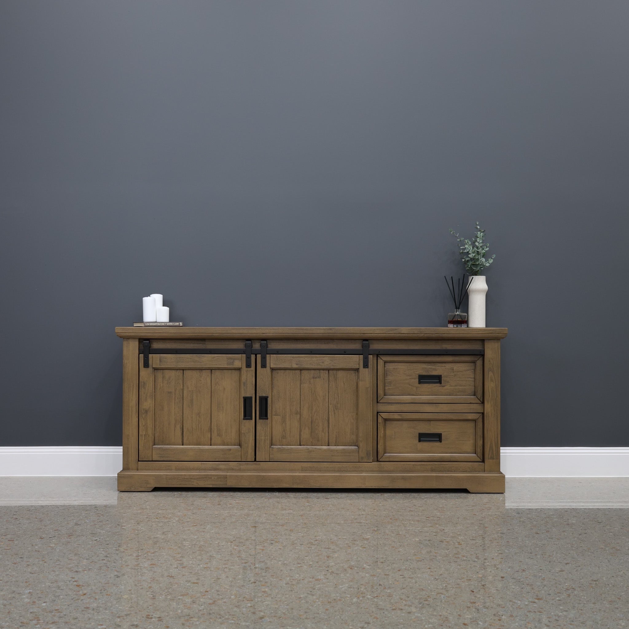 Macedon TV Unit w/ Barn Doors - Small