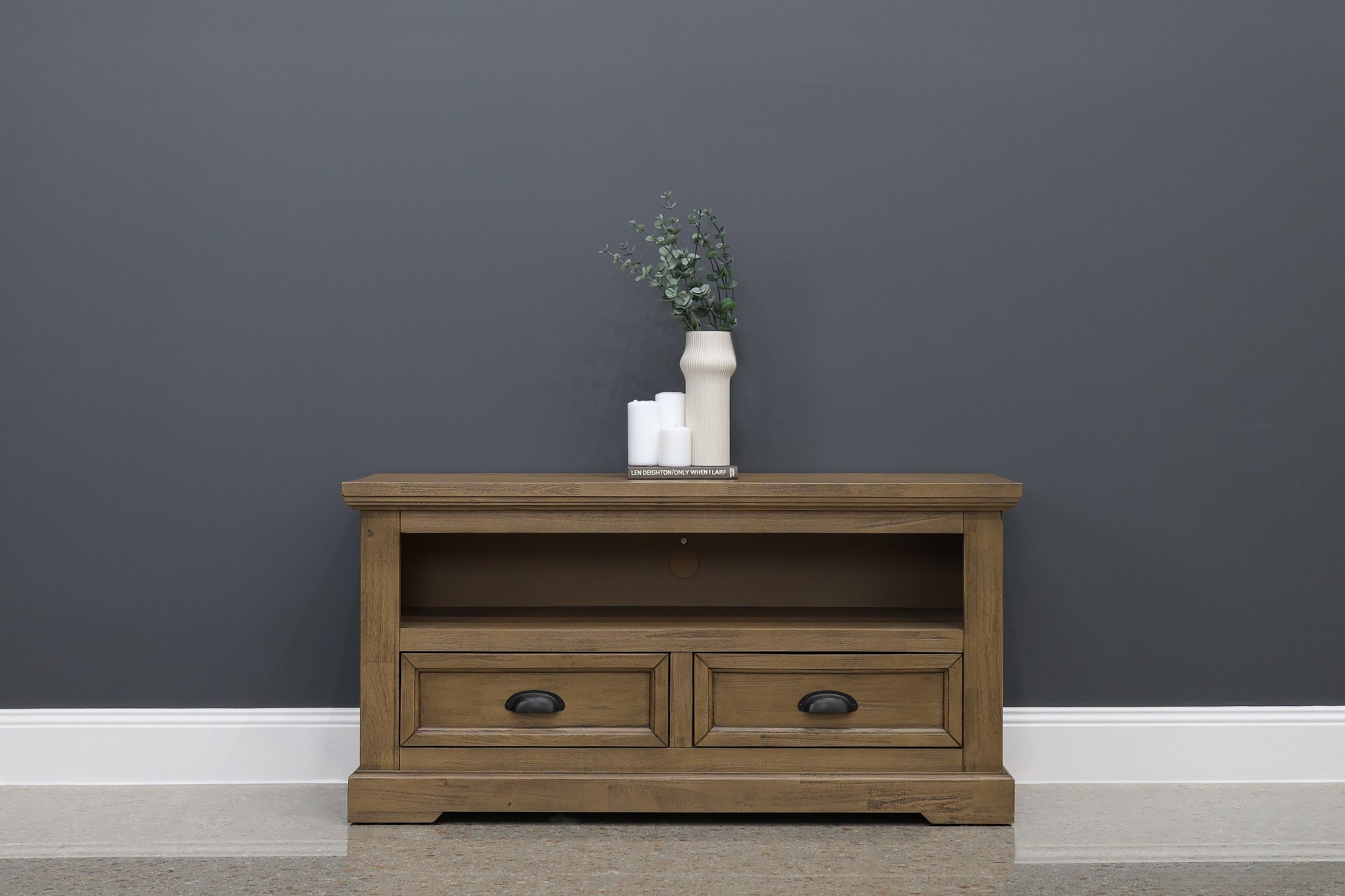 Macedon Small Tv Unit - Small w/ 2 Drawers 1 Niche