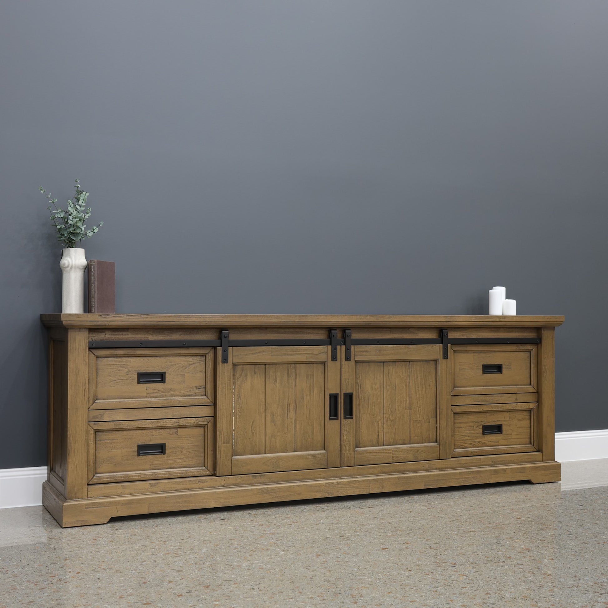 Macedon TV Unit w/ Barn Doors - Large