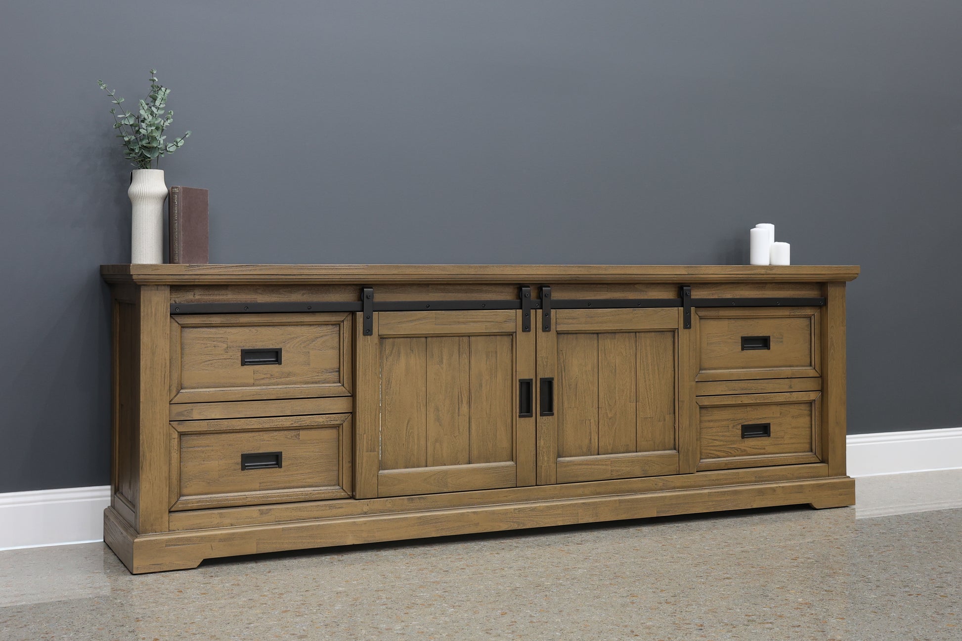 Macedon Large Tv Unit 2 Sliding Doors 4 Drawers