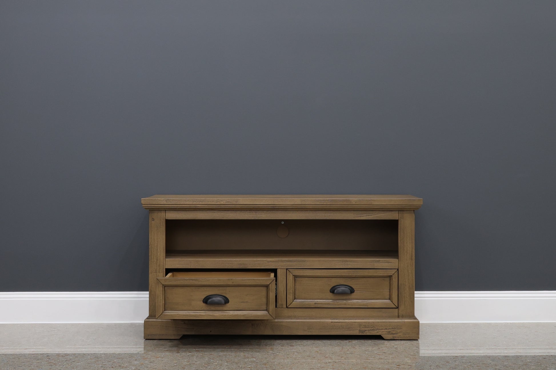 Macedon Small Tv Unit - Small w/ 2 Drawers 1 Niche