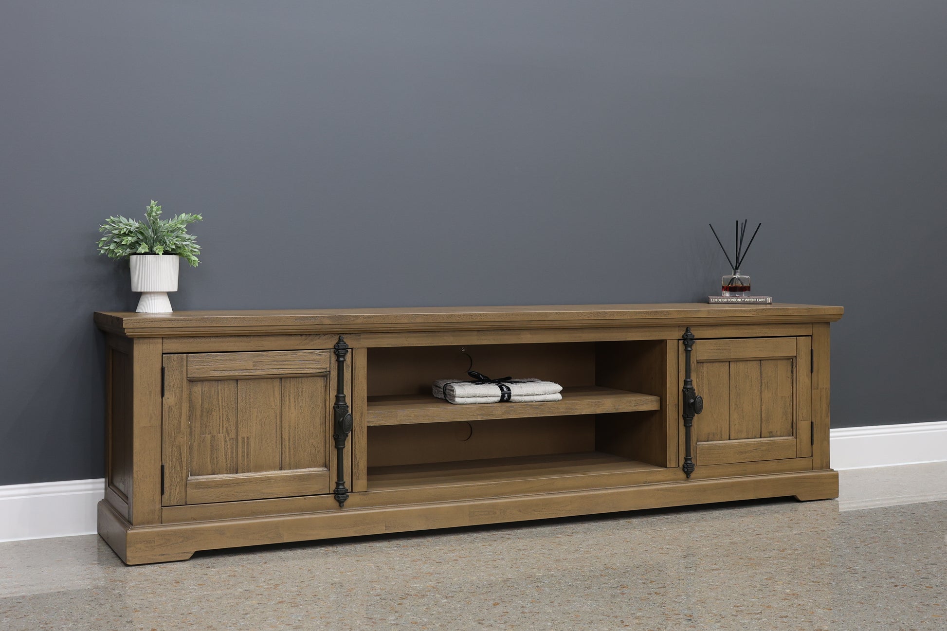 Macedon Tv Unit 2 Doors 2 Niches - Large