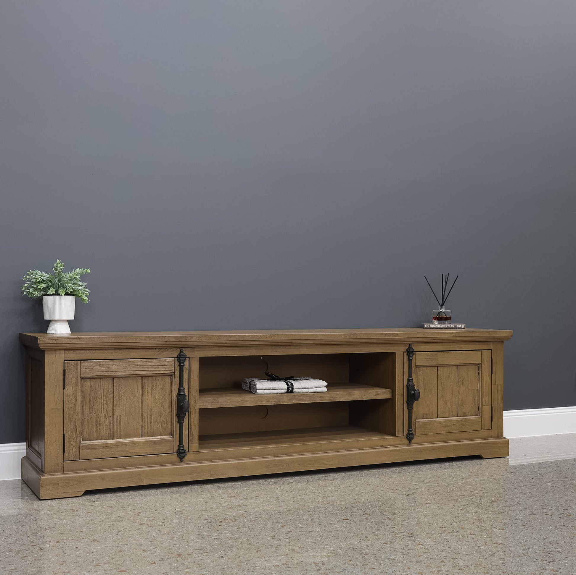 Macedon Tv Unit 2 Doors 2 Niches - Large