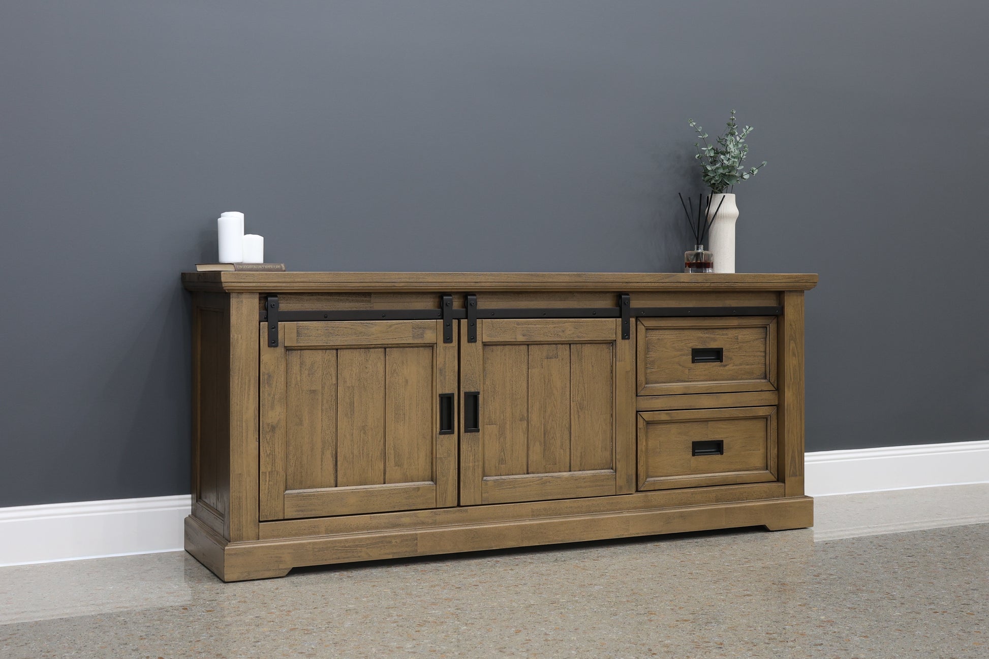 Macedon Small Tv Unit 2 Drawers 2 Sliding Door