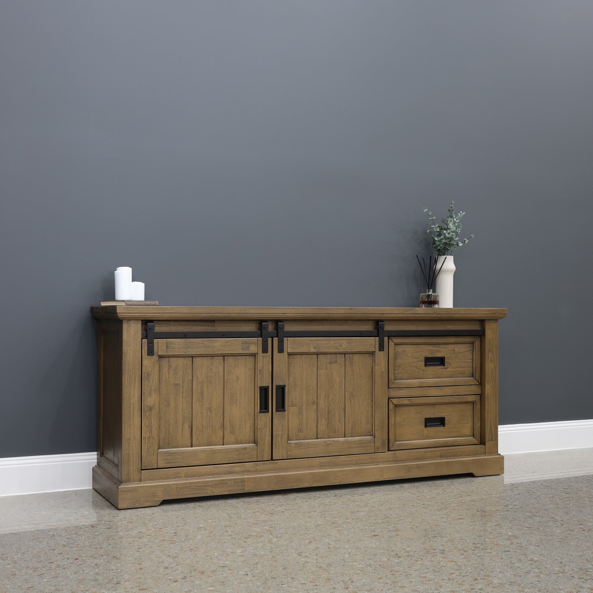 Macedon TV Unit w/ Barn Doors - Small