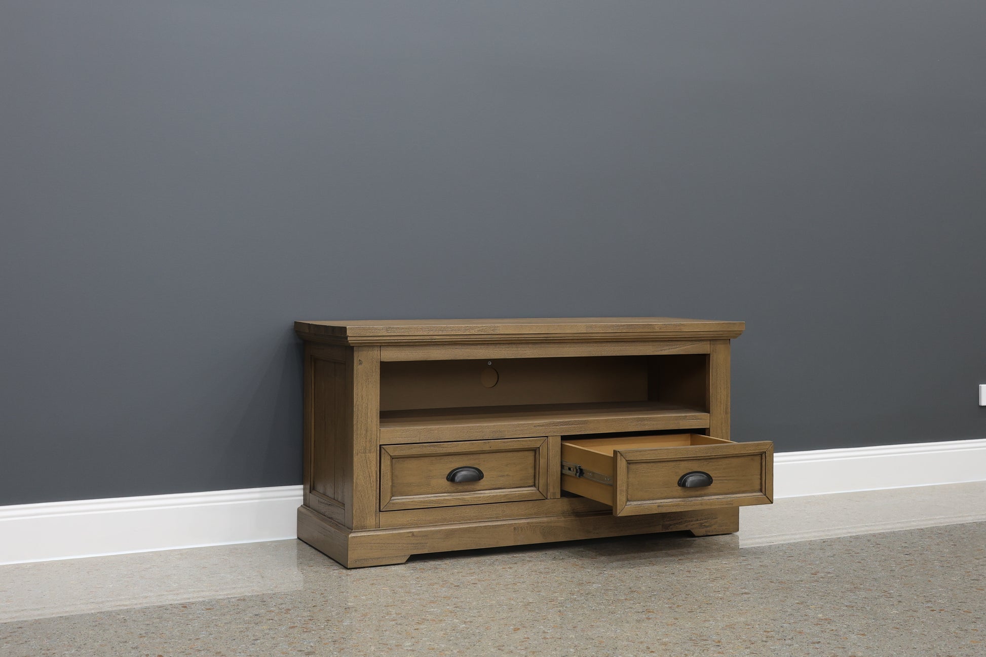 Macedon Small Tv Unit - Small w/ 2 Drawers 1 Niche