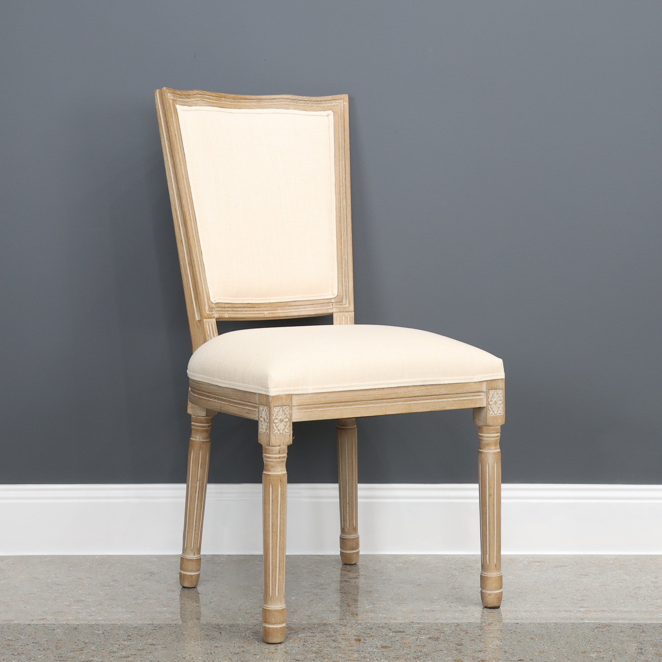 Provincial Chair w/ Natural Fabric Back