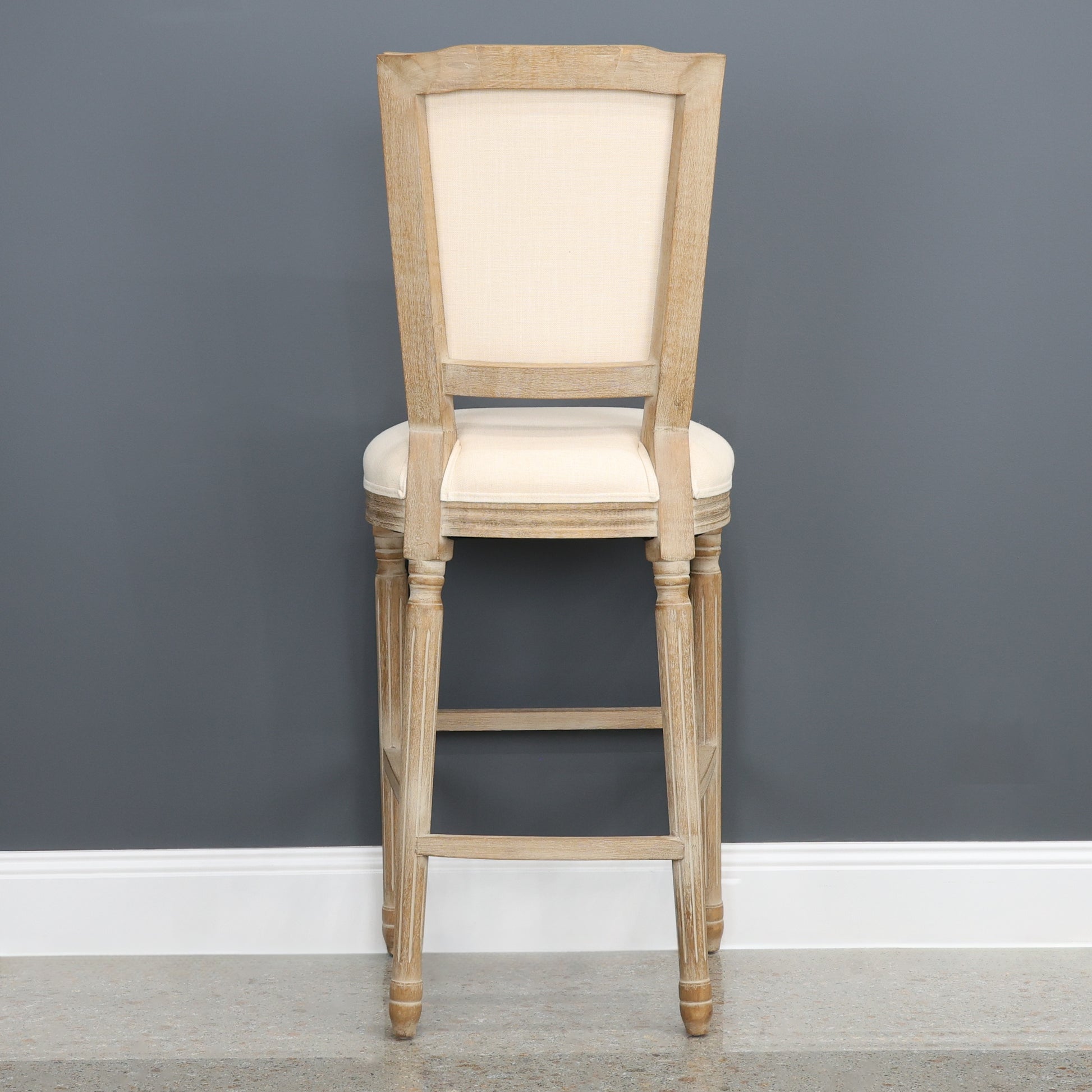 Provincial Stool w/ Fabric Back