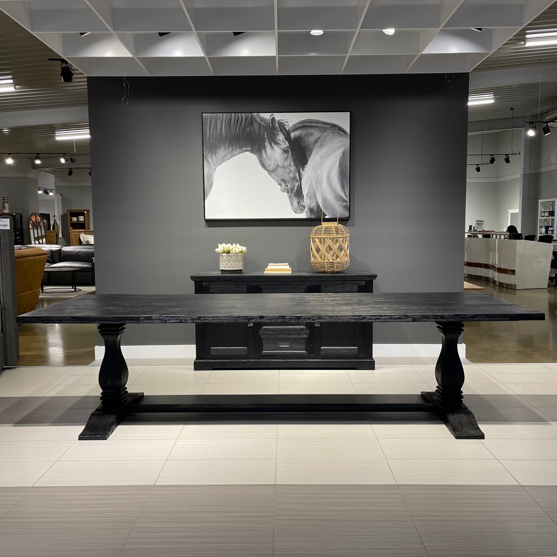 Provedore Black Pedestal Dining Table