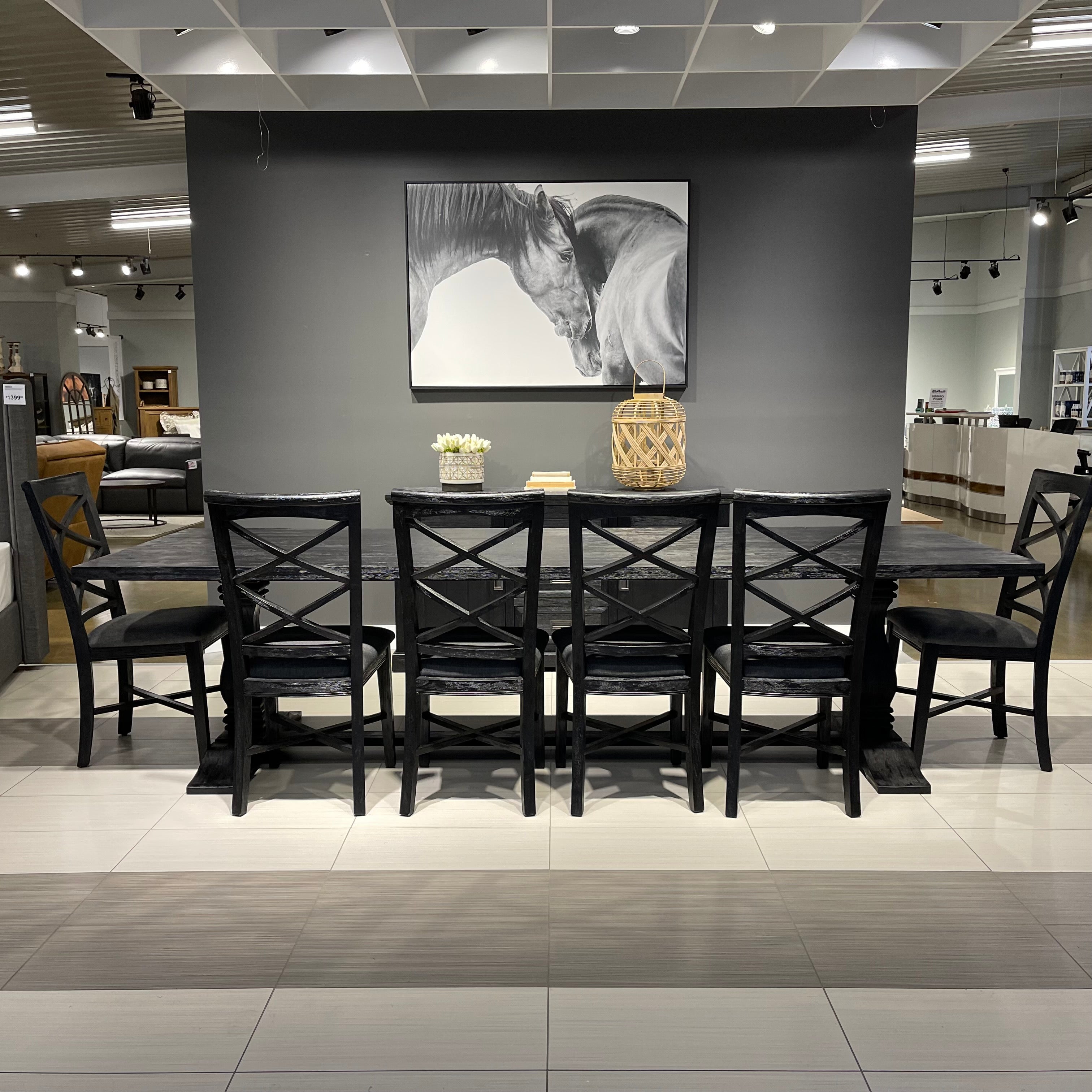 Provedore Black Pedestal Dining Table