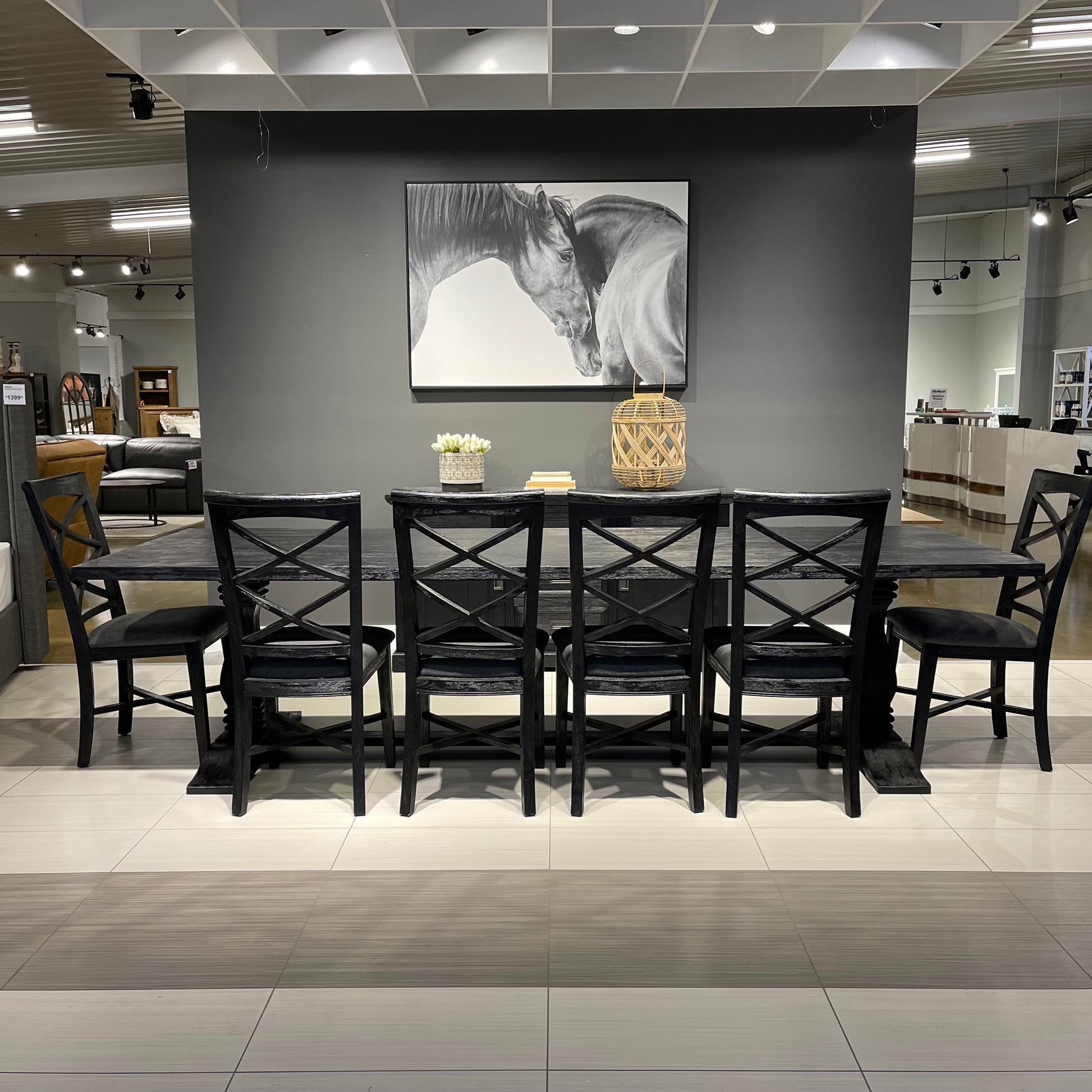 Provedore Black Pedestal Dining Table