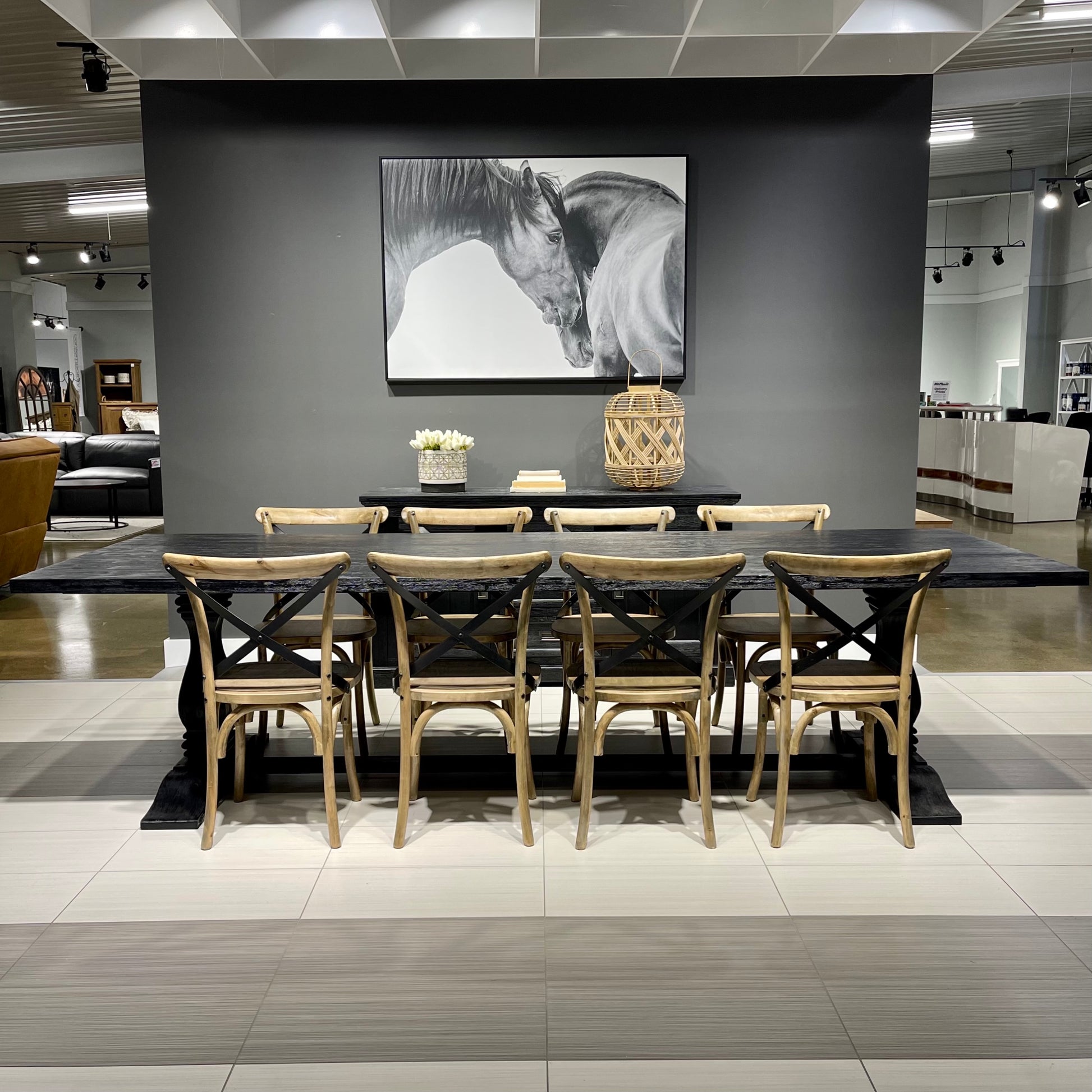 Provedore Black Pedestal Dining Table