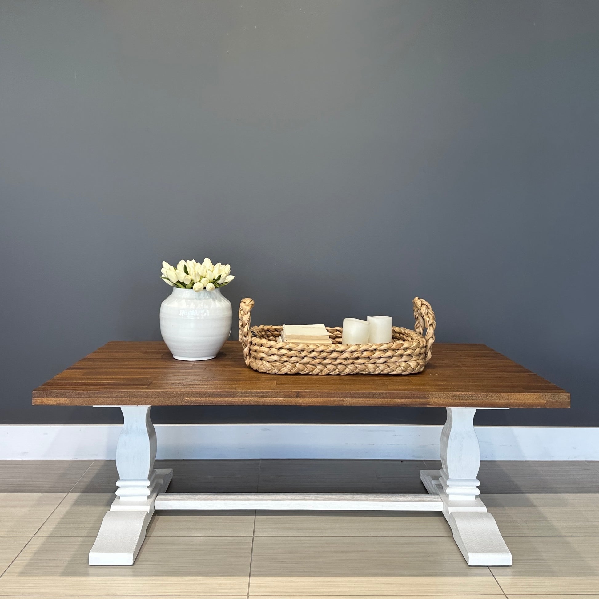 Provedore Two Tone Coffee Table - Pedestal Leg