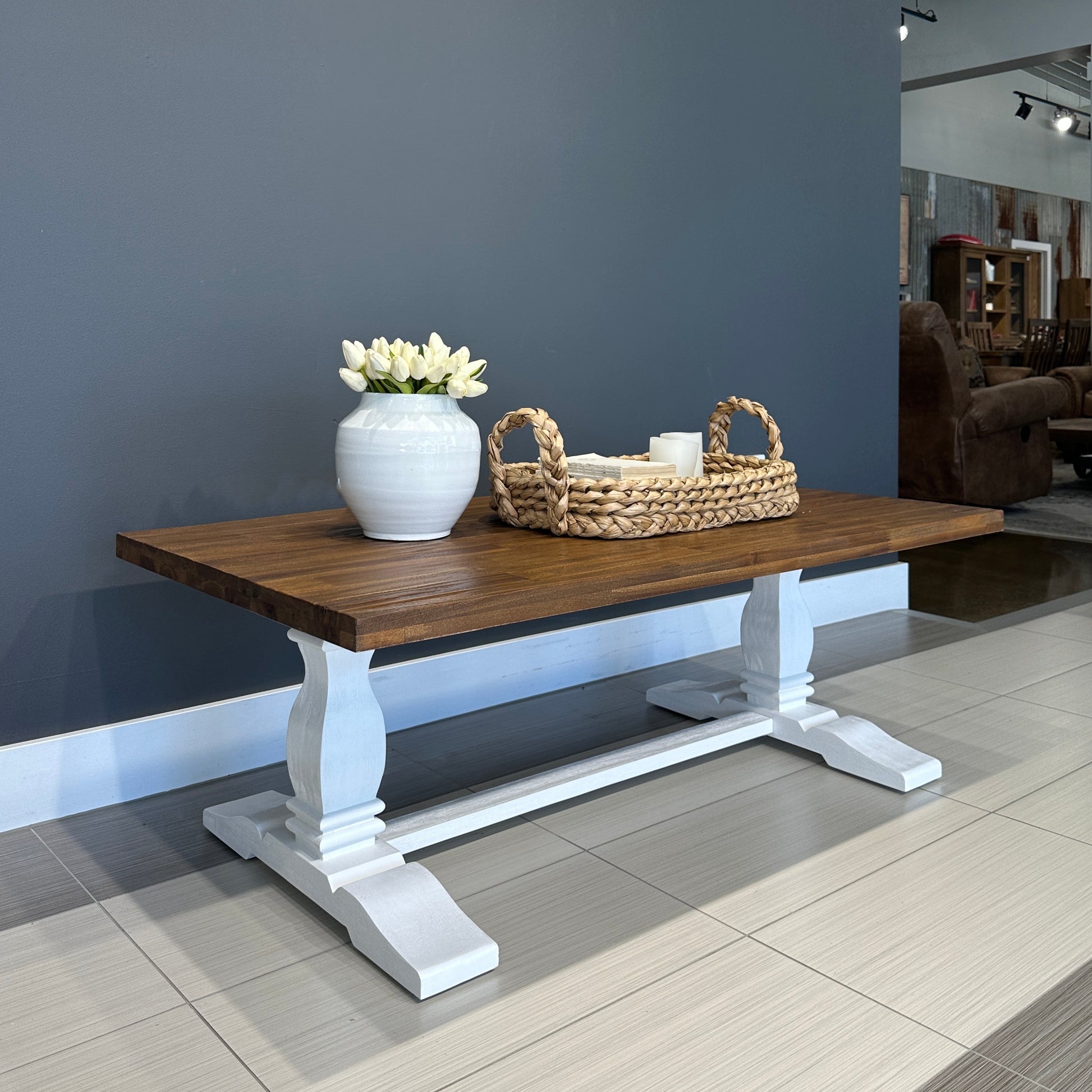 Provedore Two Tone Coffee Table - Pedestal Leg