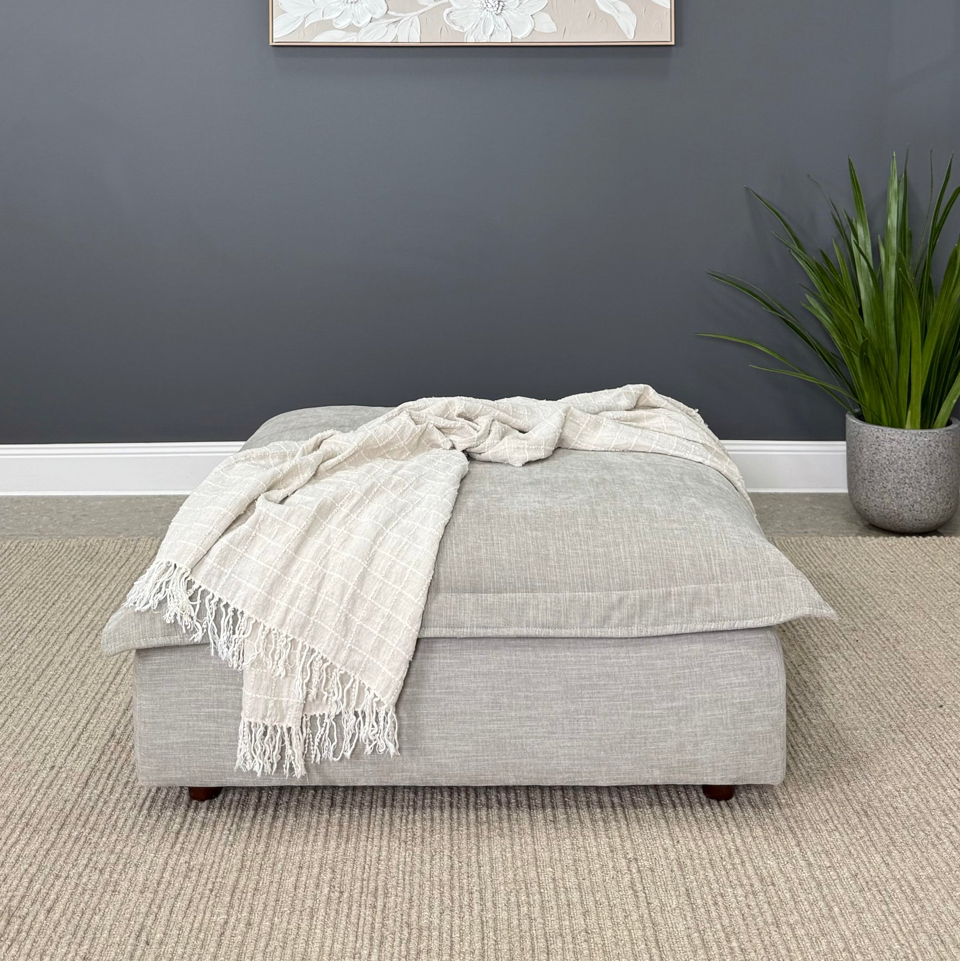 Beechworth Ottoman - Grey Gum