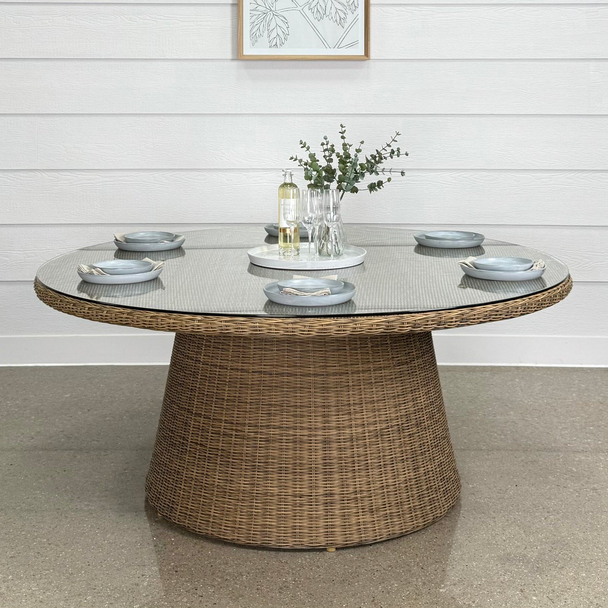 Mulwala 180cm Round Dining Table - Brushed Wheat