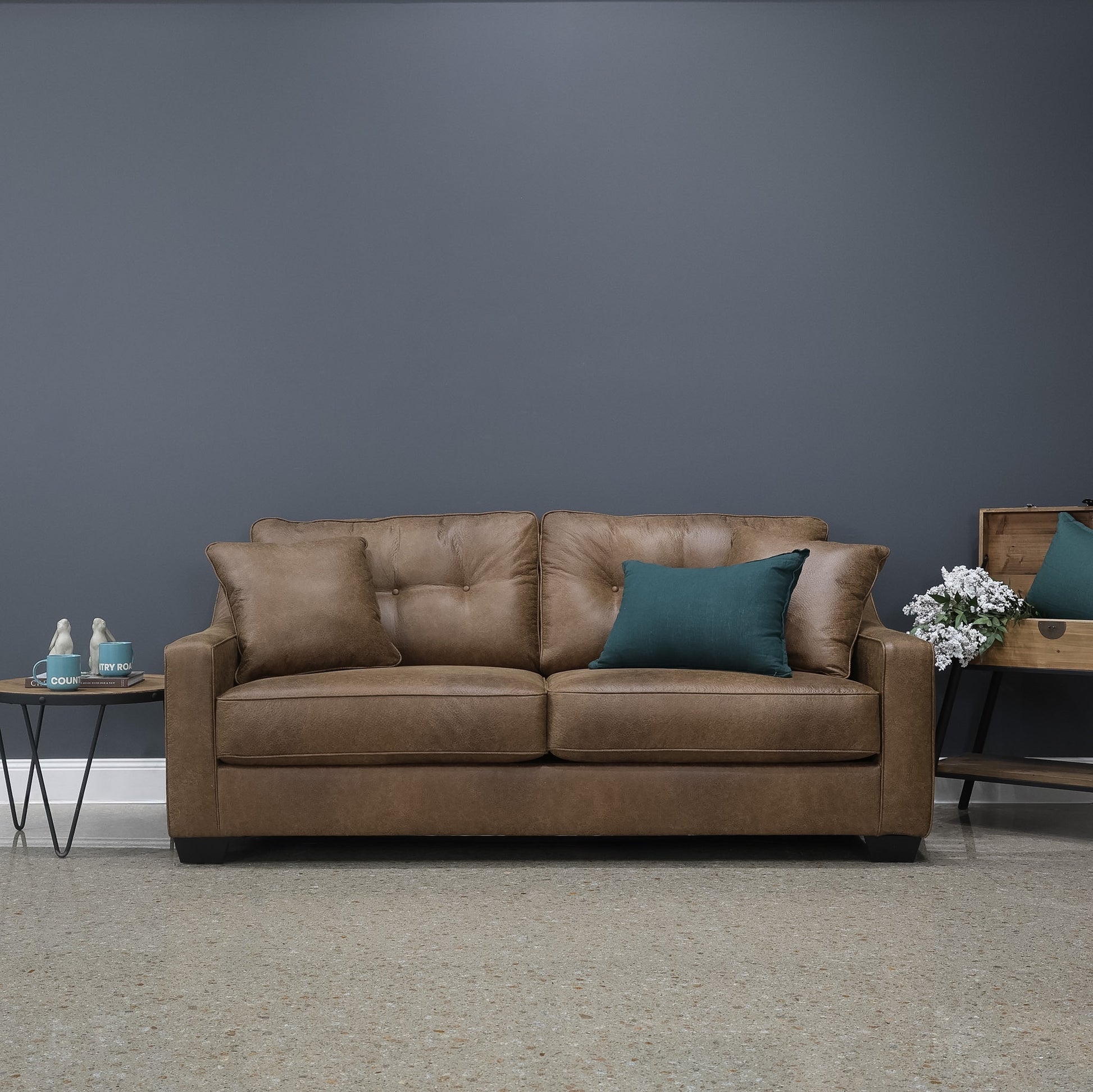 Victoria Queen Sofa Sleeper - Tan Leather Air