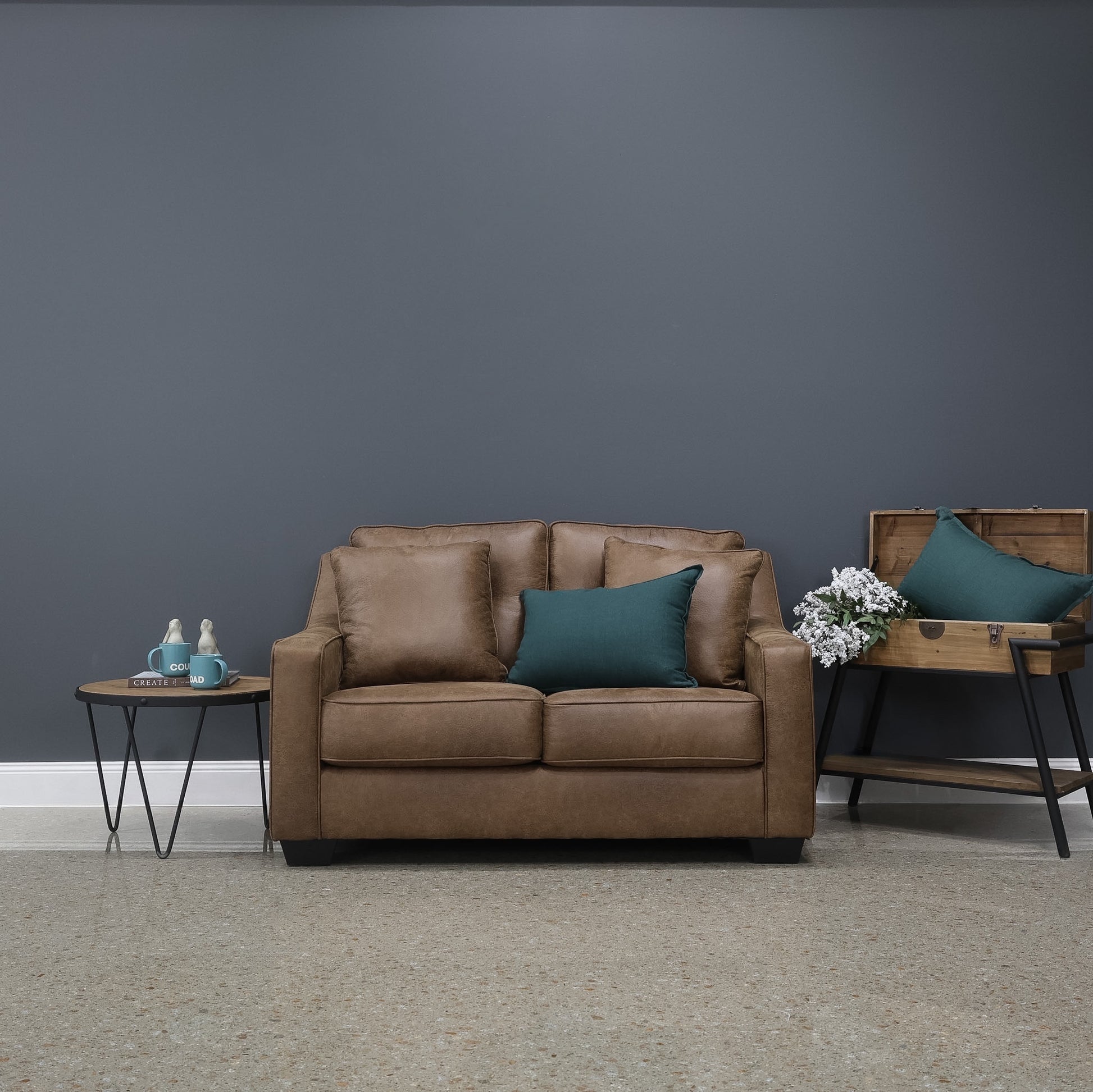 Victoria Loveseat - Tan Leather Air