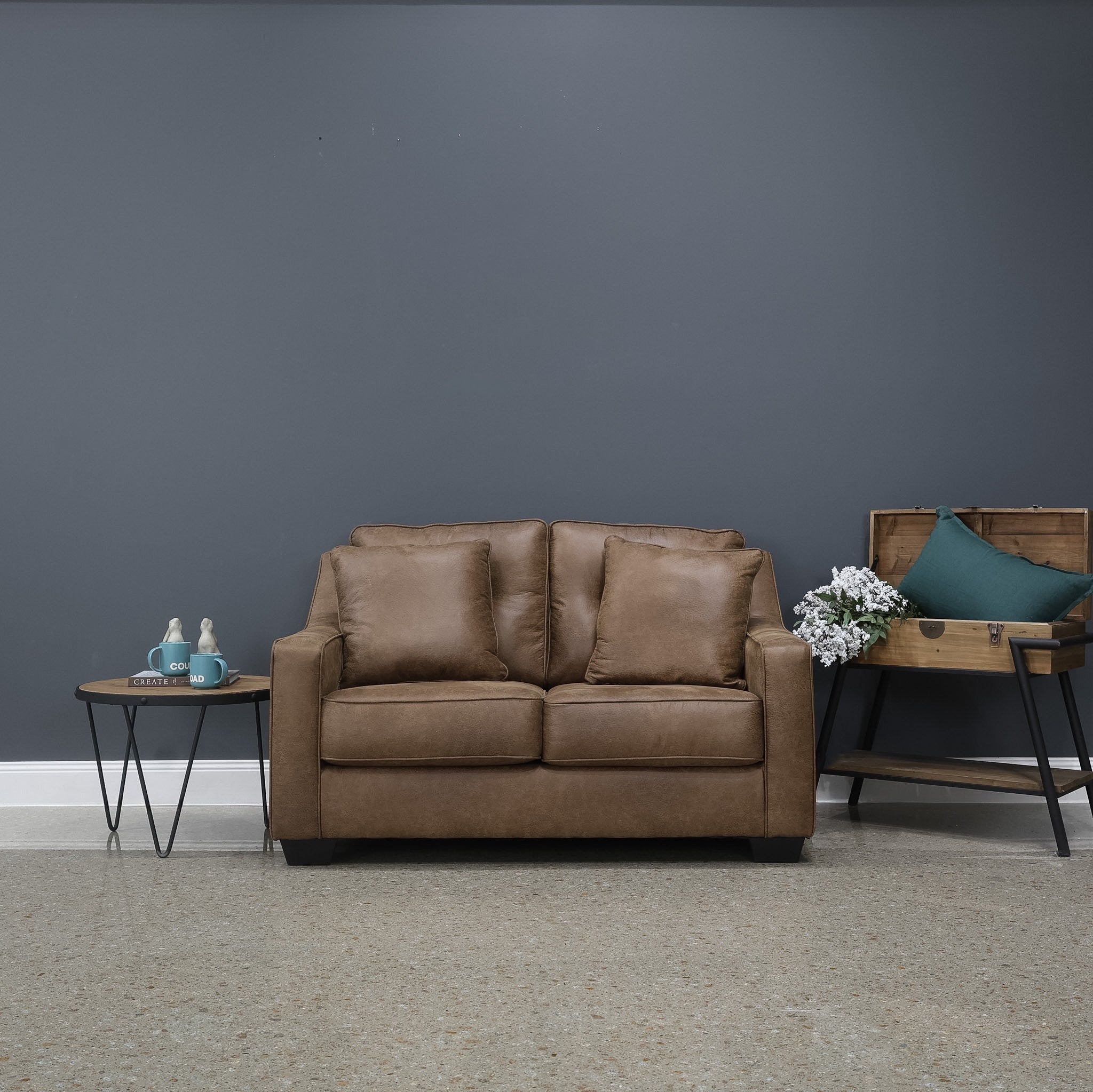 Victoria Loveseat - Tan Leather Air