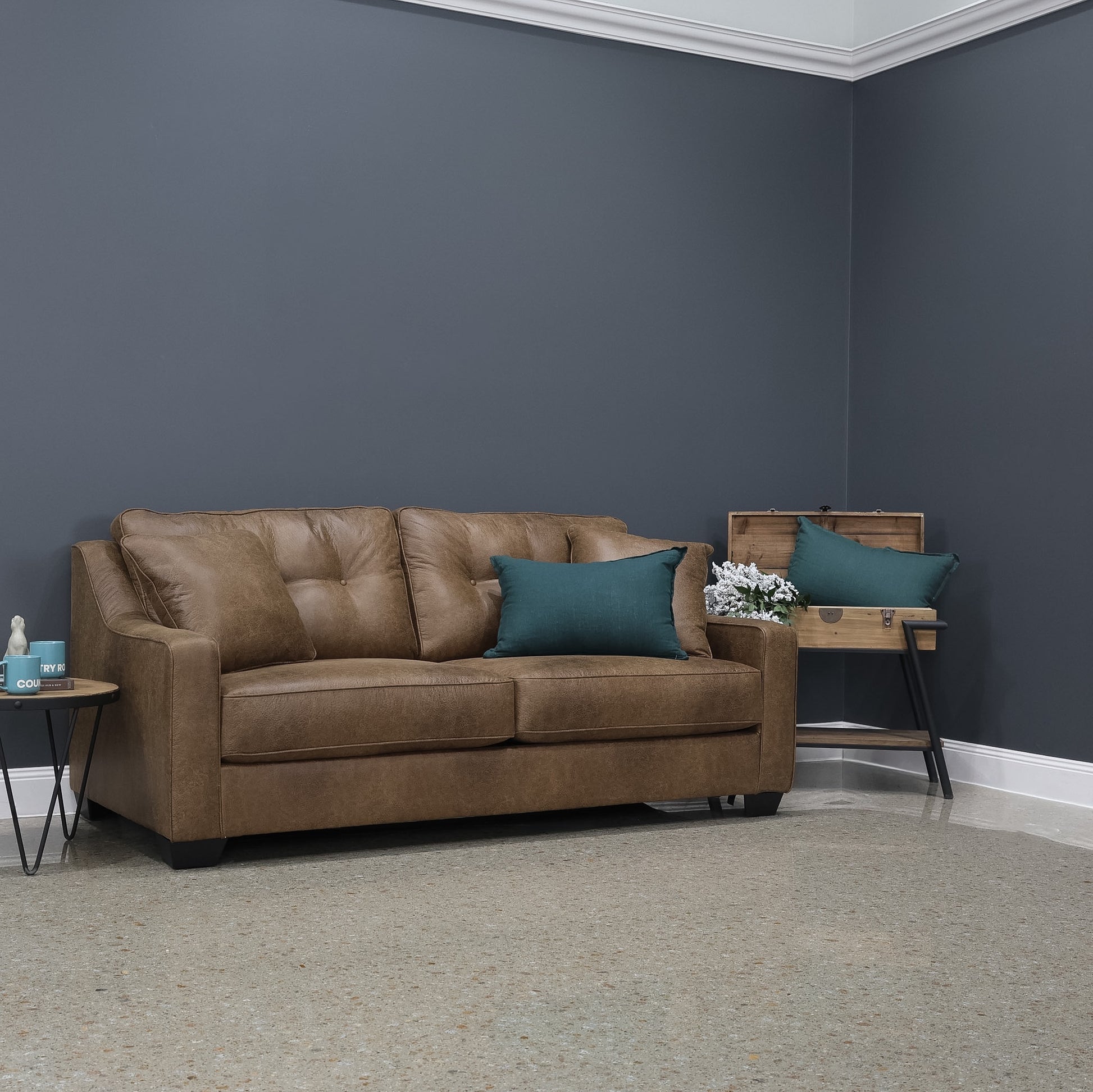 Victoria Queen Sofa Sleeper - Tan Leather Air