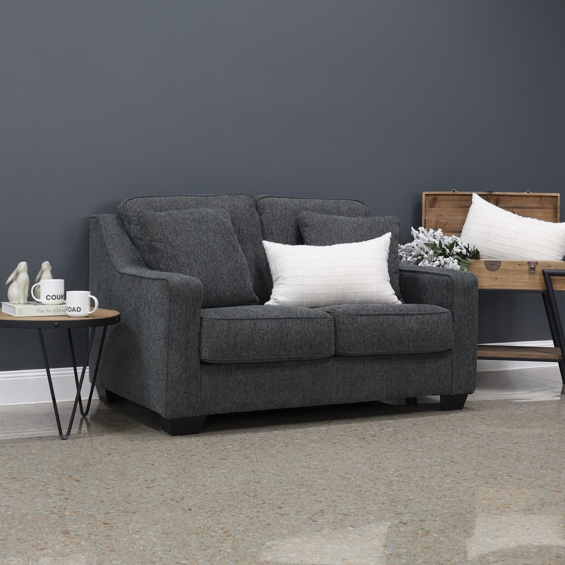 Victoria Loveseat - Dark Grey