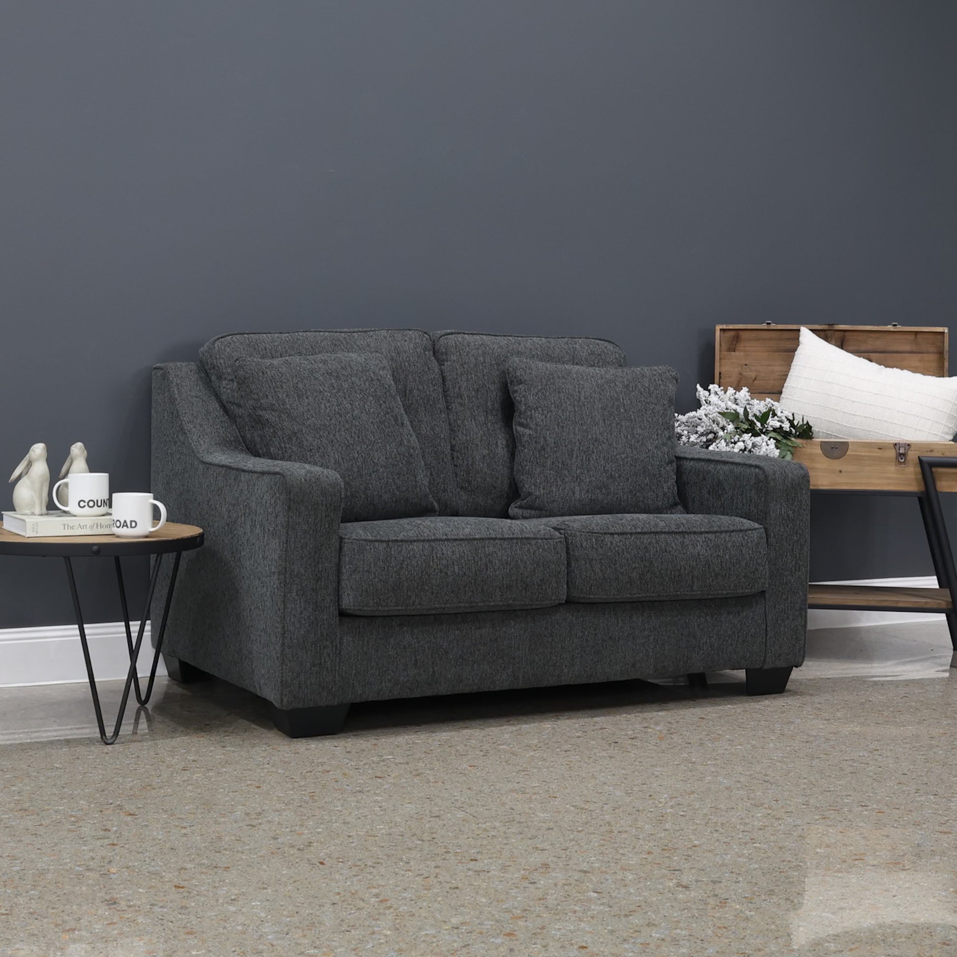 Victoria Loveseat - Dark Grey