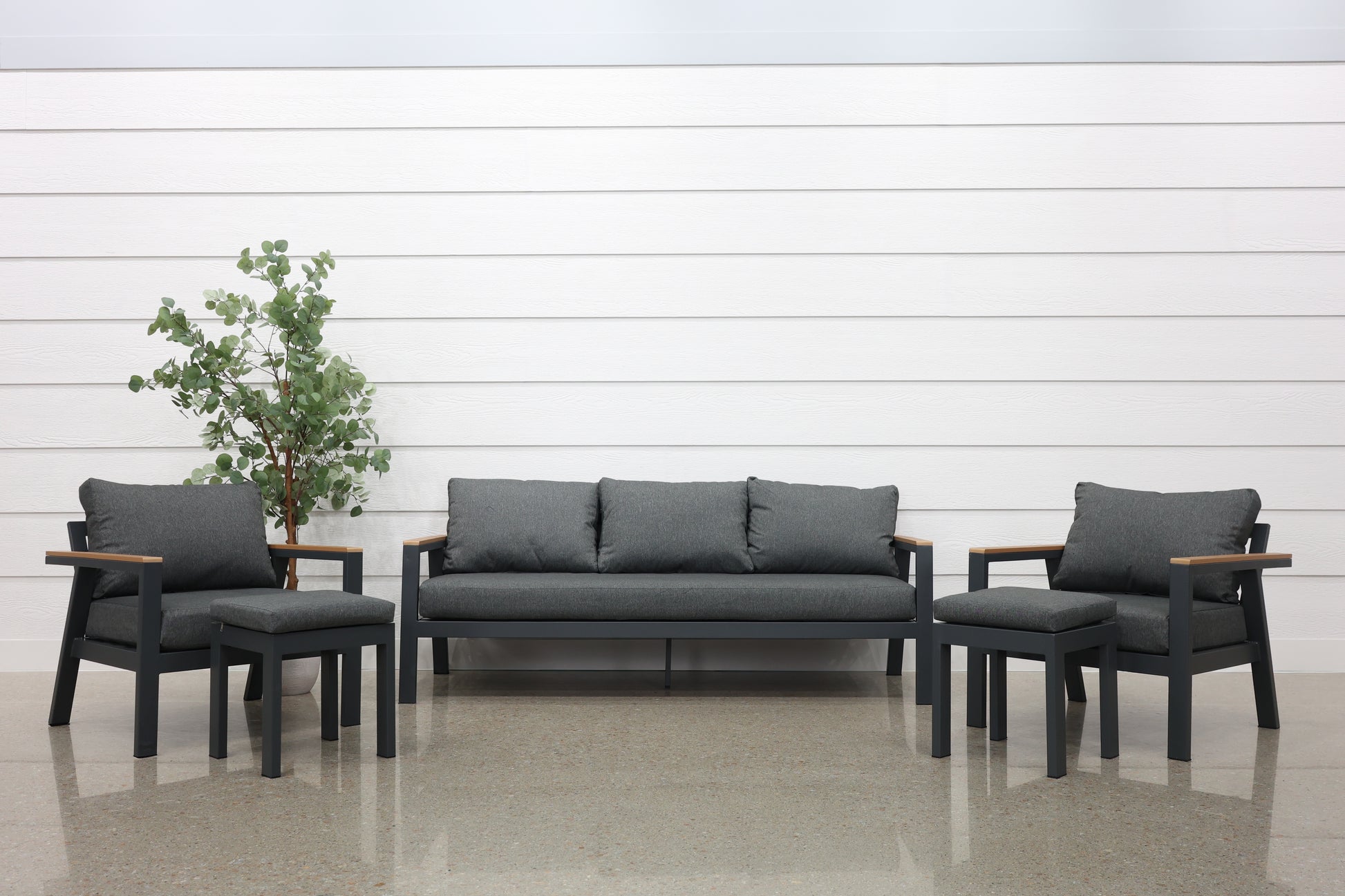 Kewarra 6 Piece Lounge Set - Charcoal
