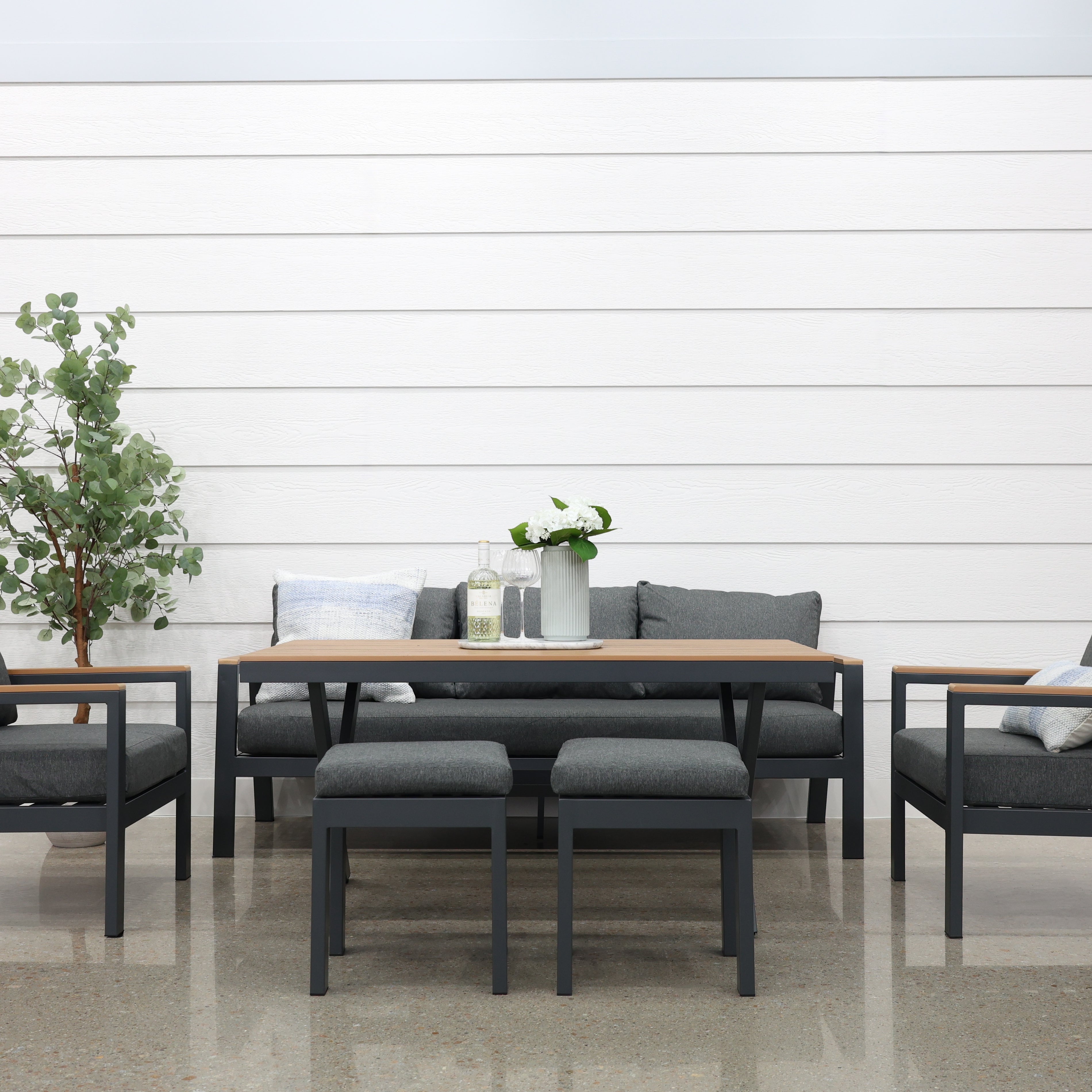 Kewarra 6 Piece Lounge Set - Charcoal