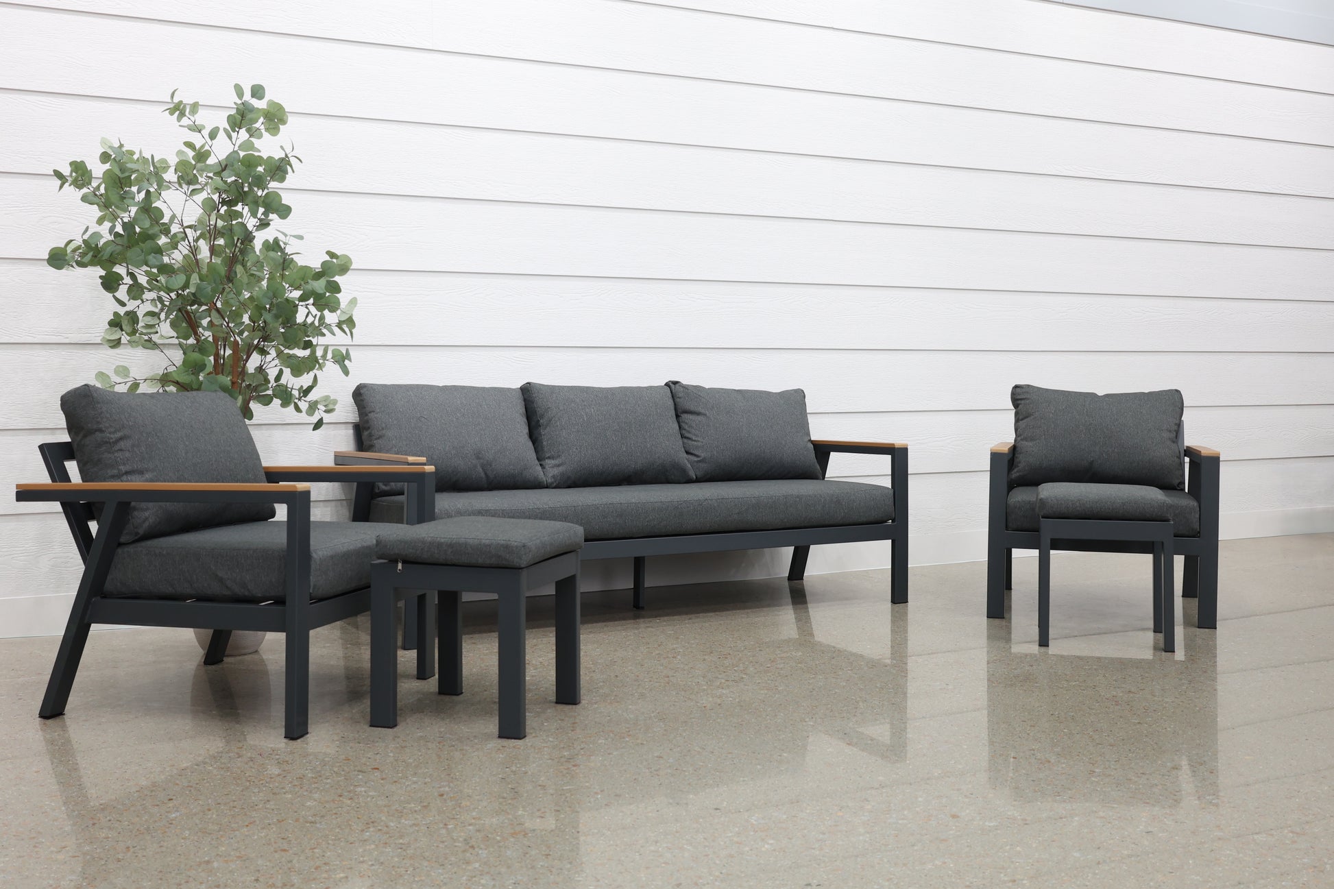 Kewarra 6 Piece Lounge Set - Charcoal
