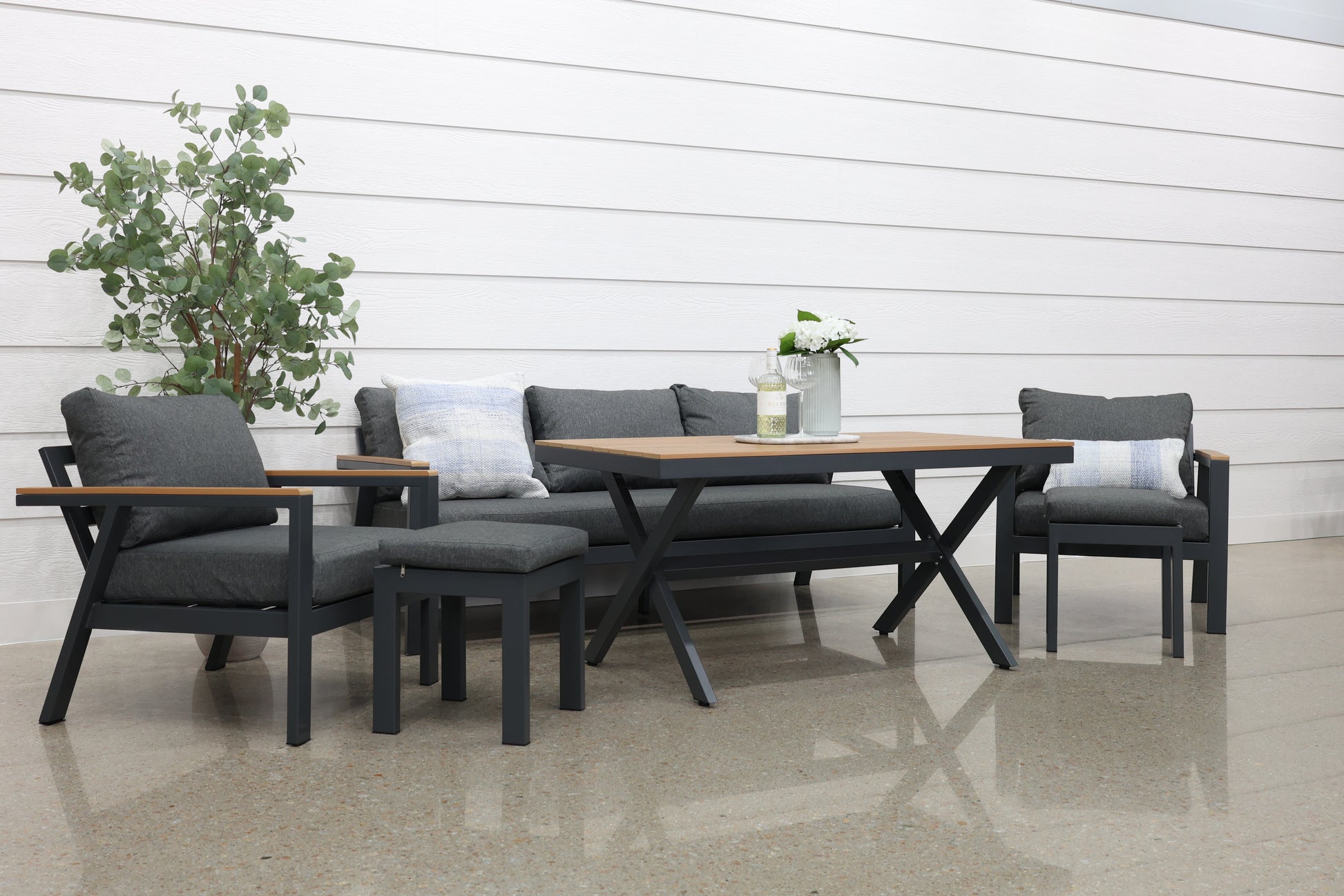 Kewarra 6 Piece Lounge Set - Charcoal