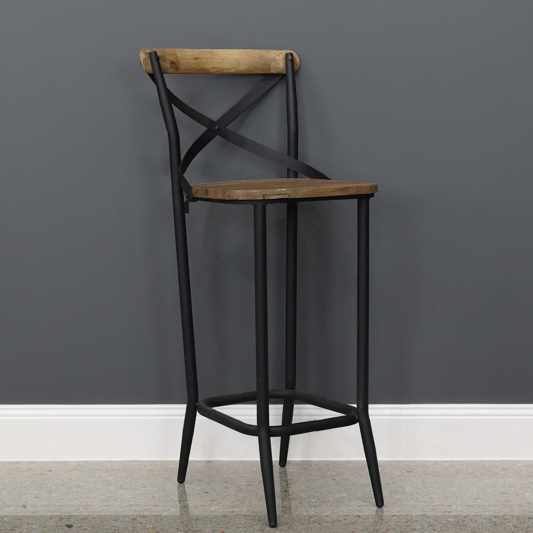 Lockhart Cross Back Bar Stool - 75cm Seat Height