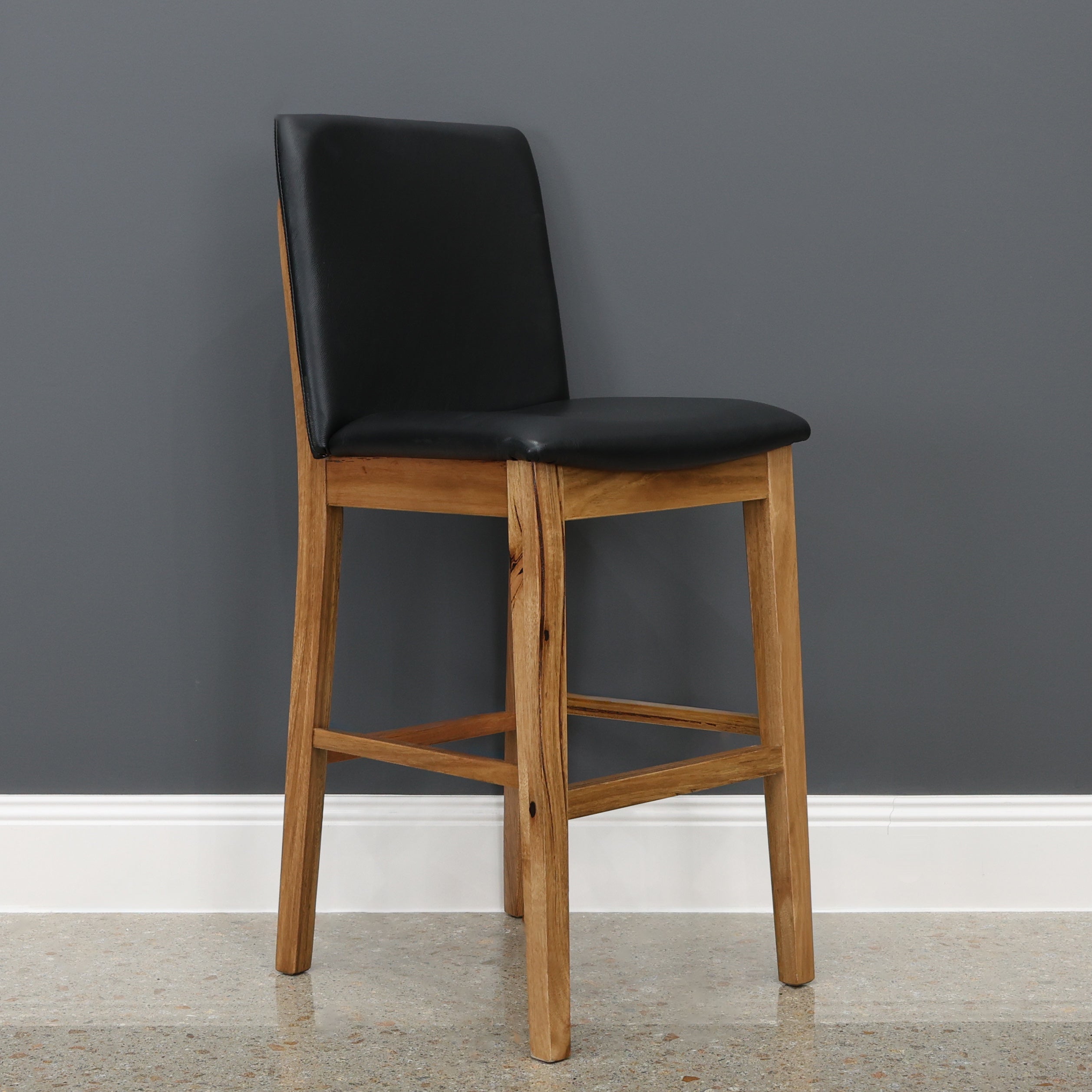 Milan Barstool - Leather Black