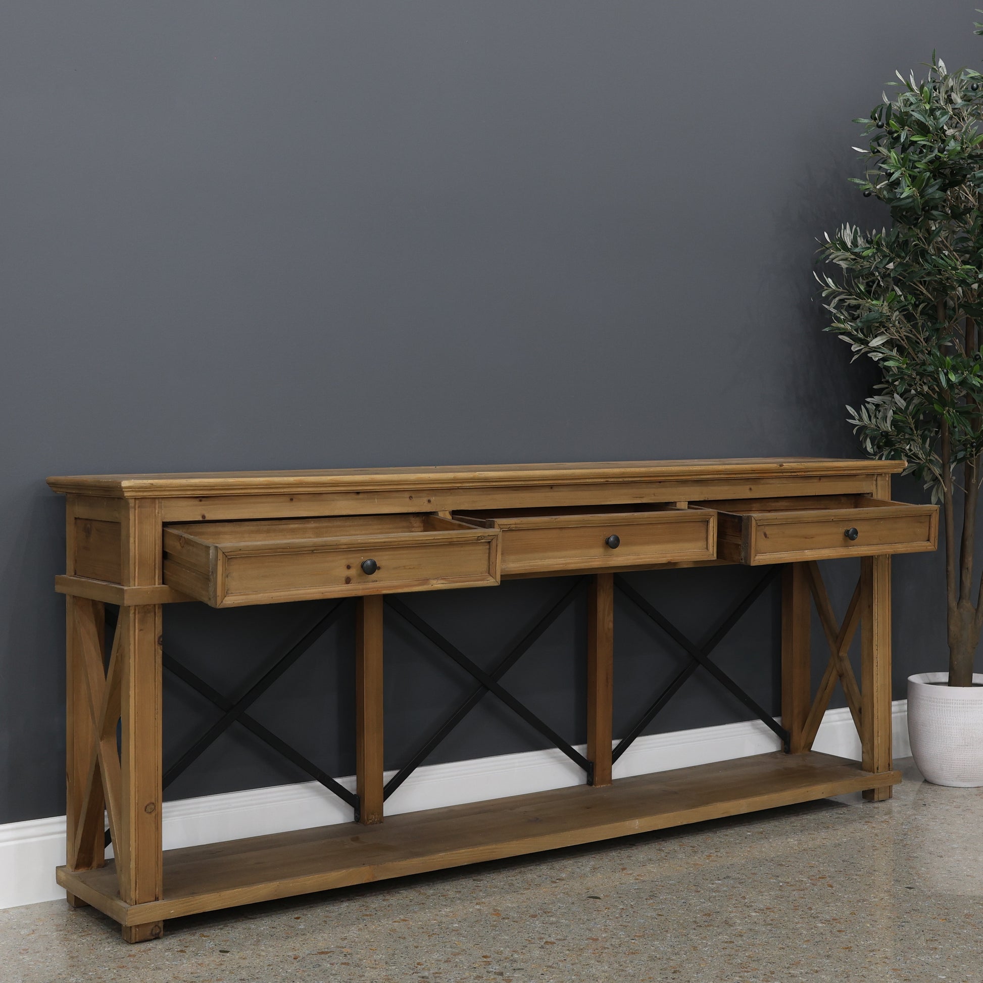 Cross Roads 3 Drawers Console
