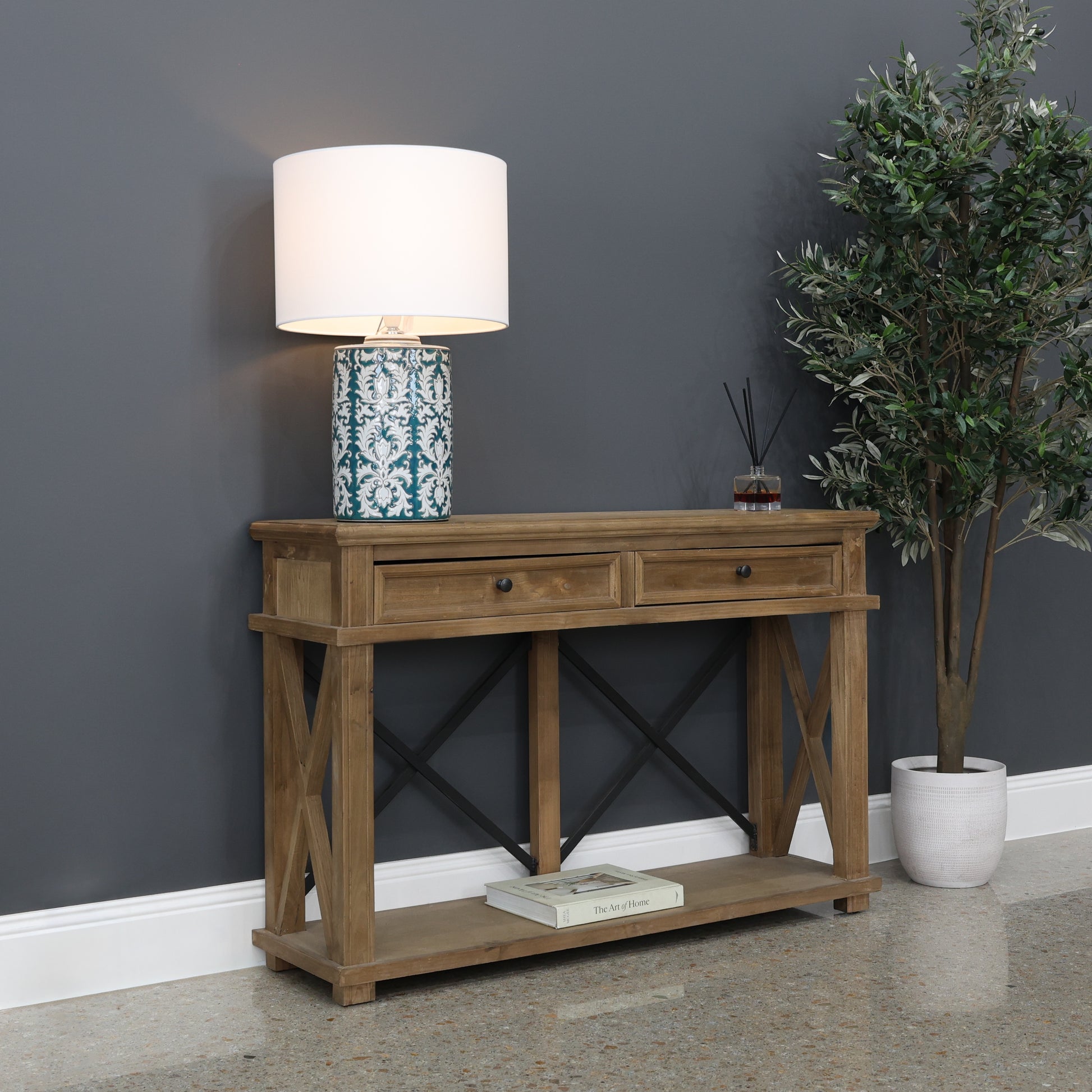 Cross Roads 2 Drawers Console