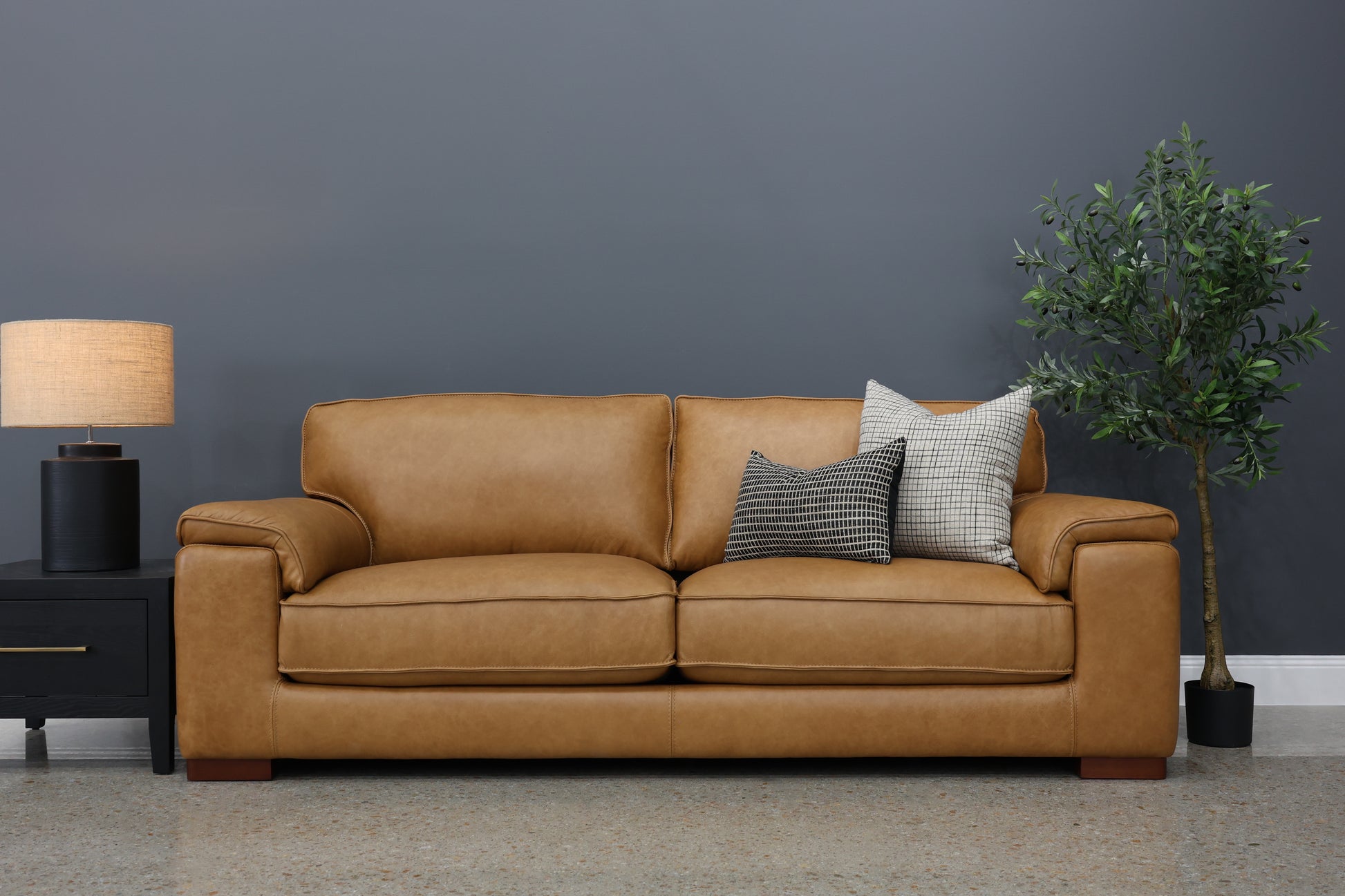 Rostrevor 3 Seater Sofa - Tan Leather