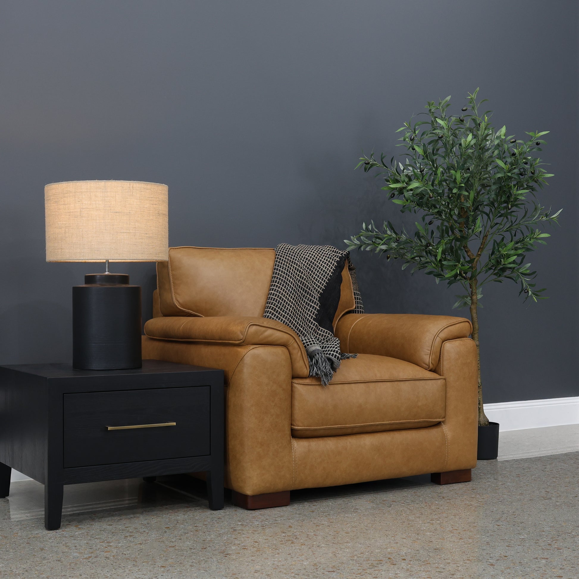 Rostrevor Armchair - Tan Leather