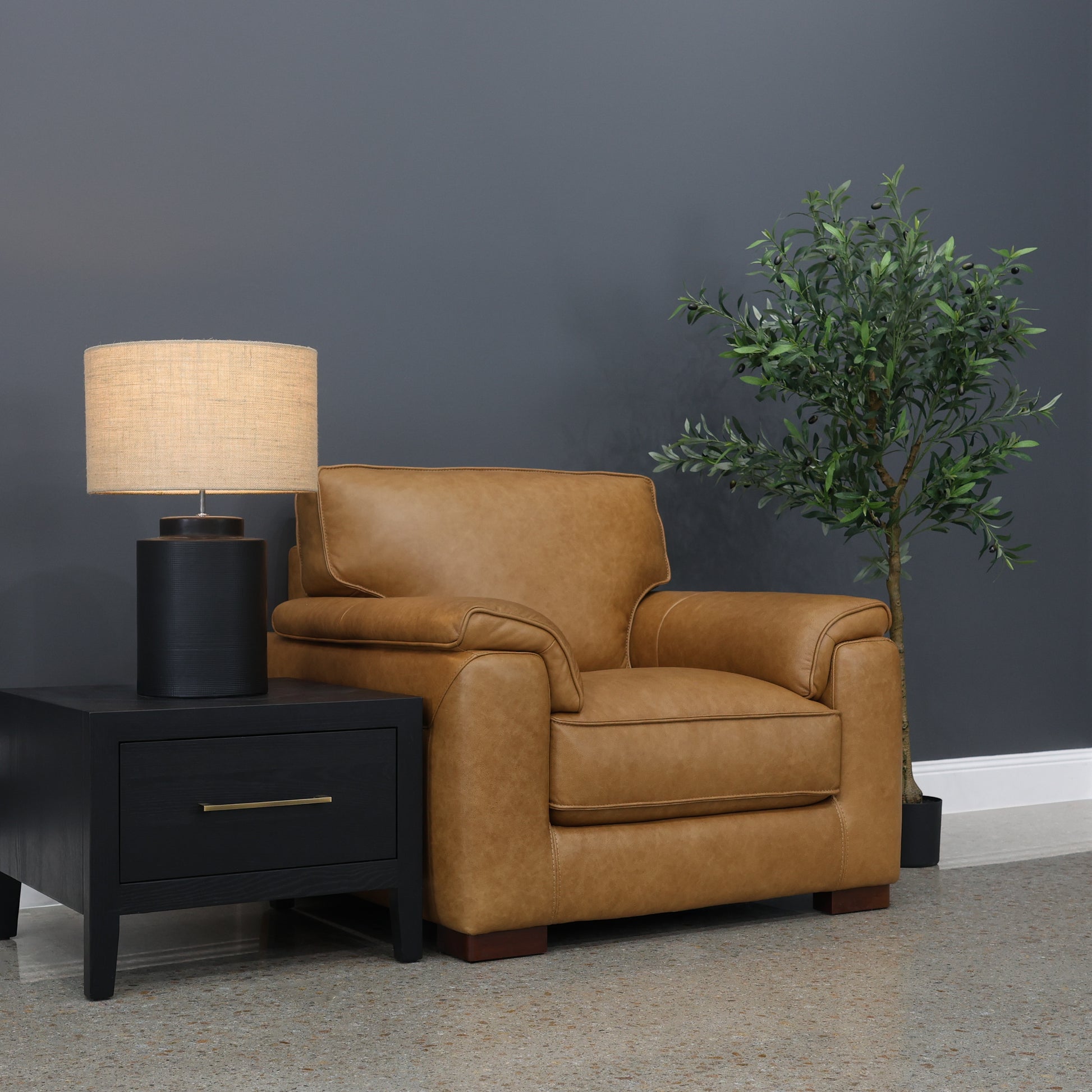 Rostrevor Armchair - Tan Leather