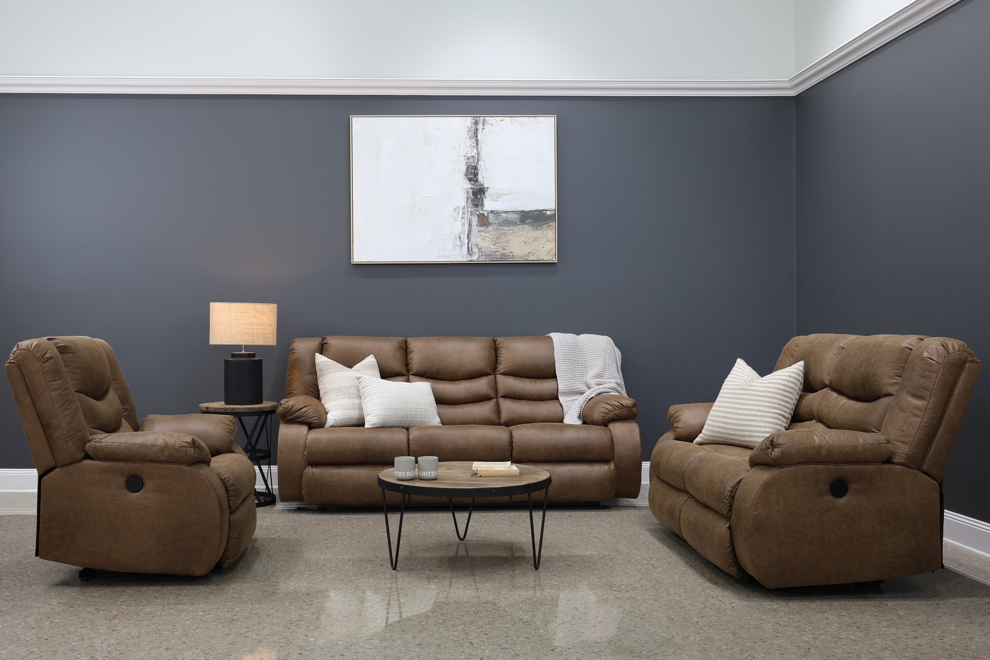 Werribee Electric Reclining Sofa - Tan