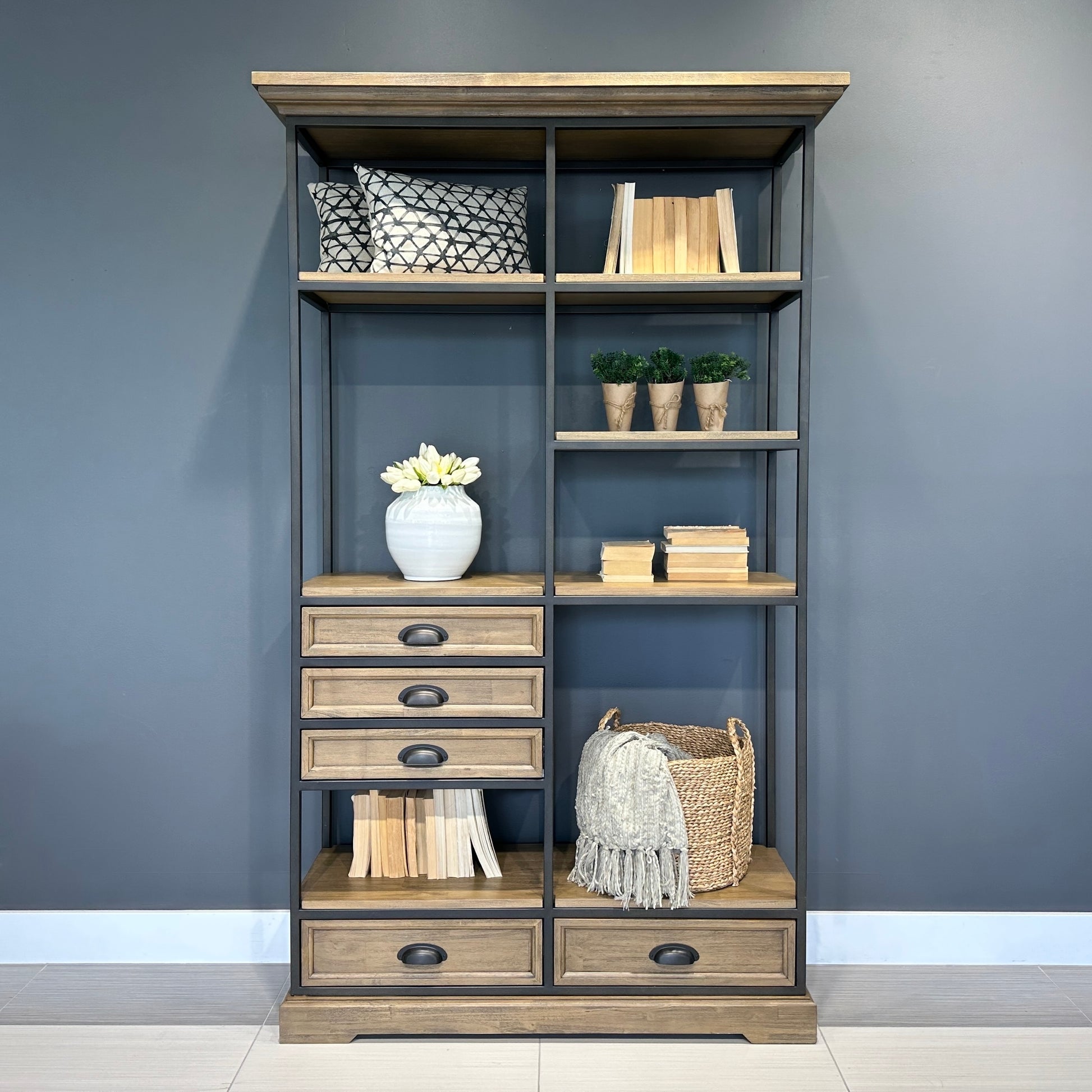 Macedon Bookcase 5 Drawers