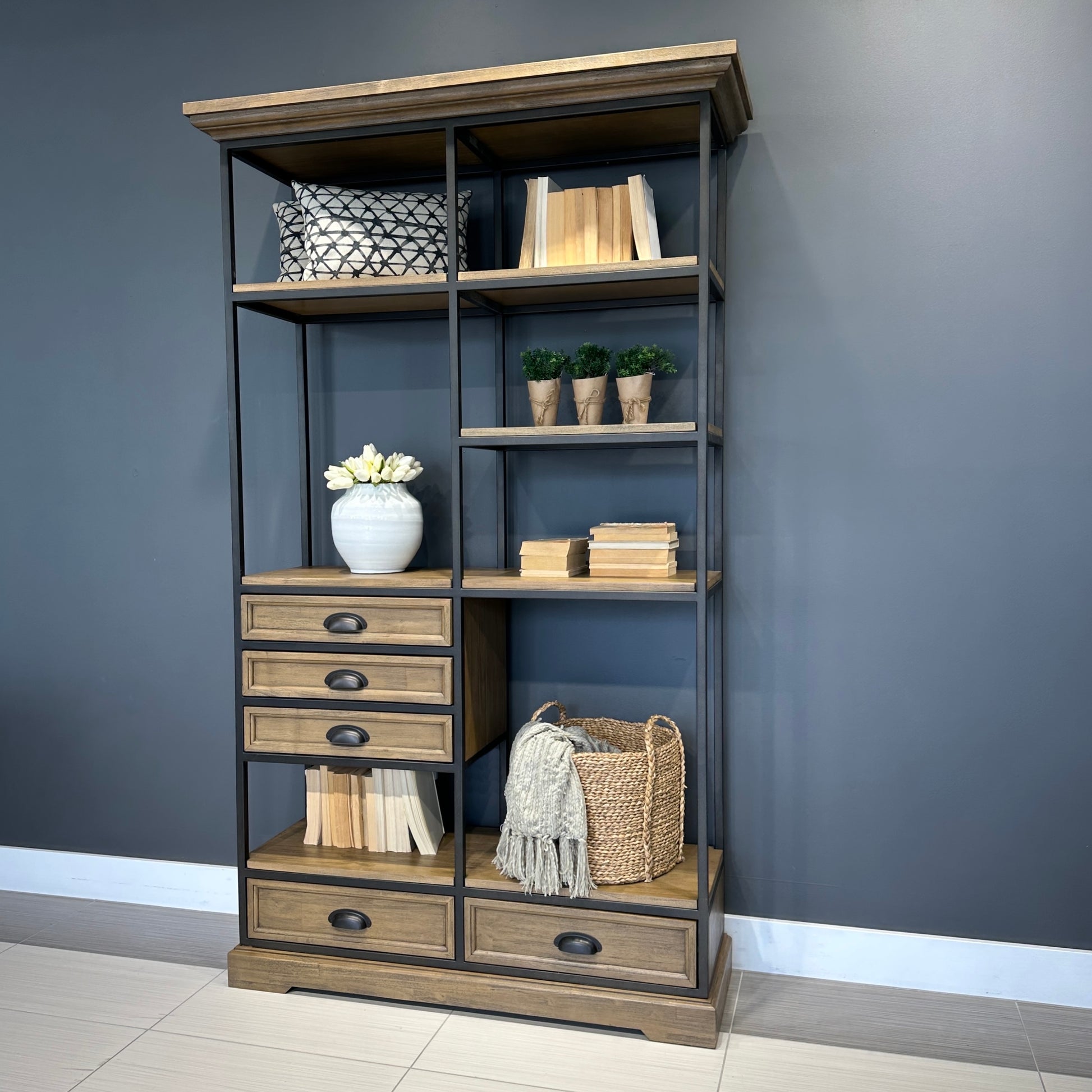 Macedon Bookcase 5 Drawers