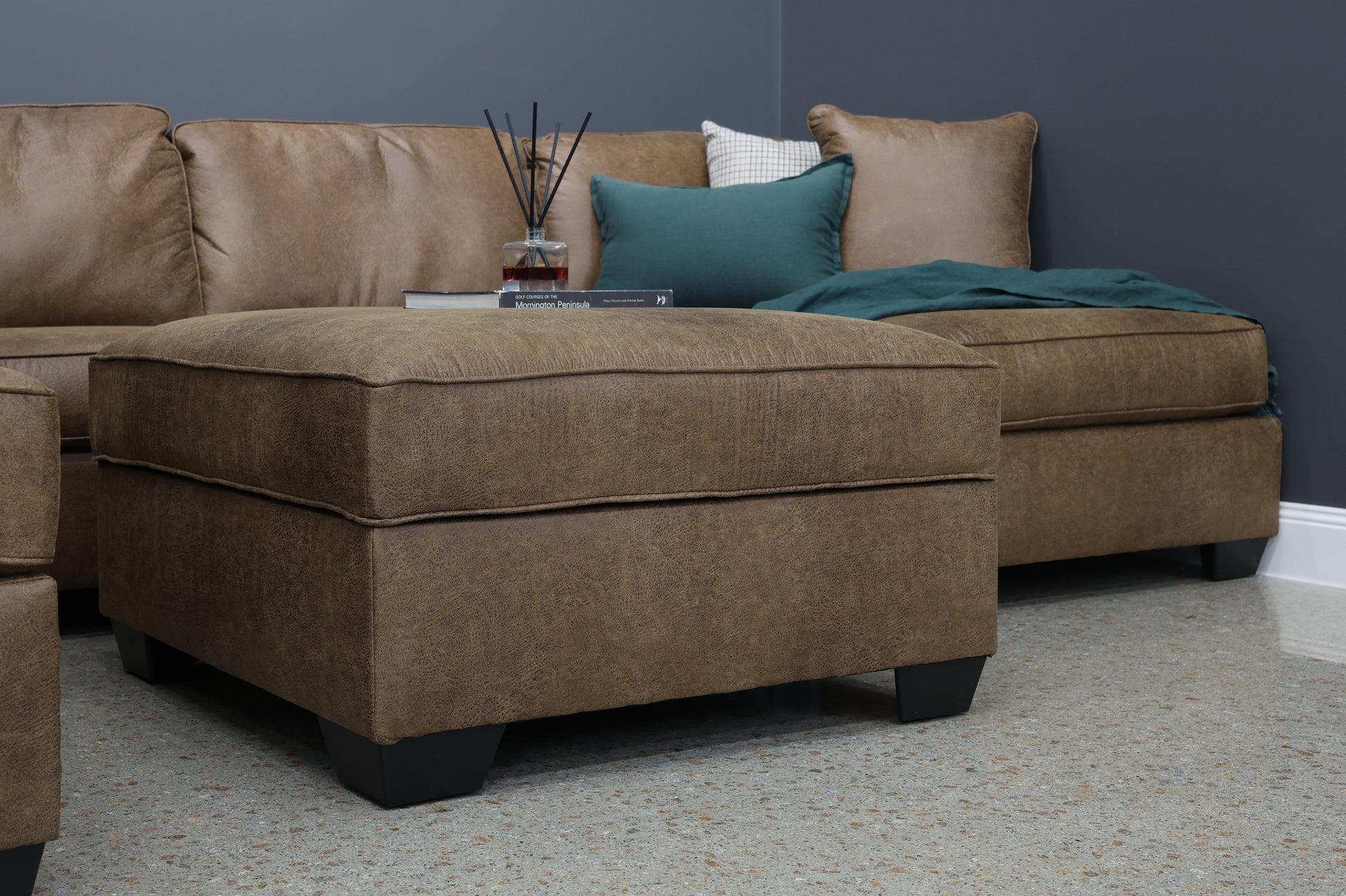 Norwood Ottoman w/ Storage - Tan Leather Air